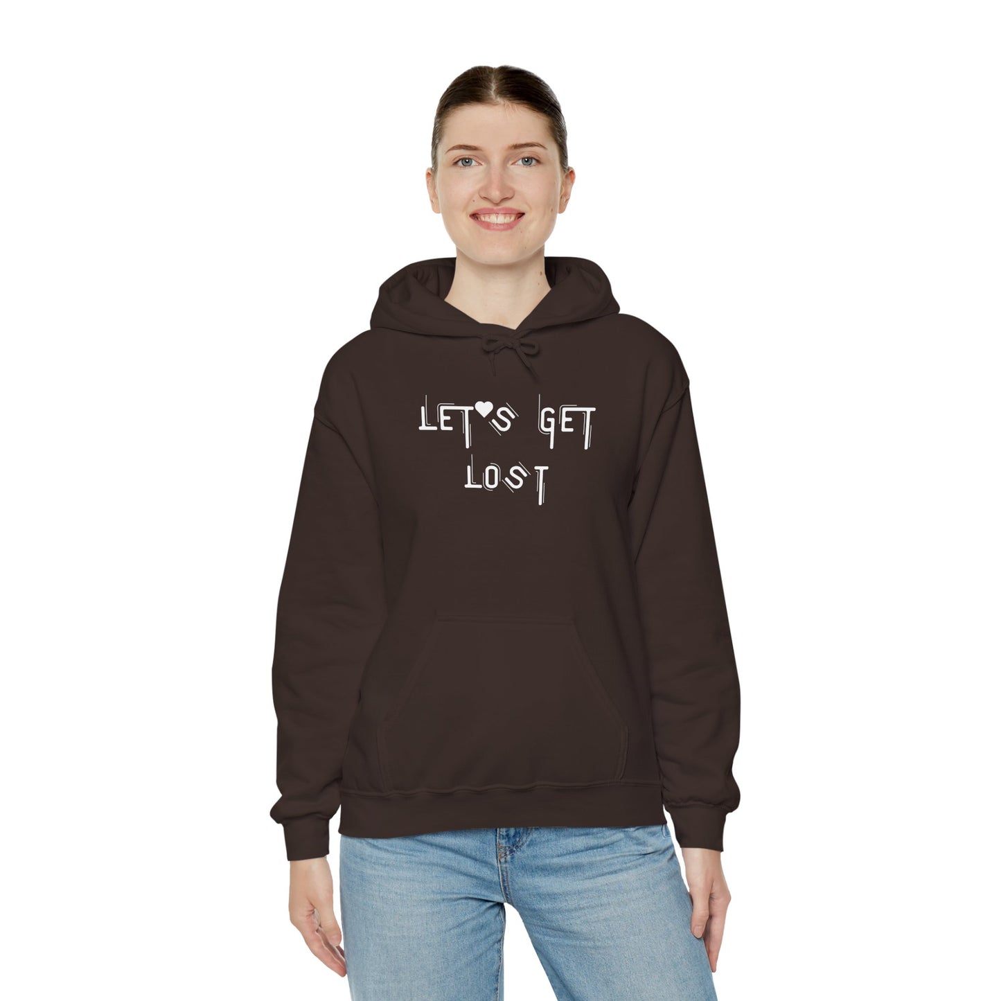 Let's Get Lost Hoodie, Embroidered Unisex Heavy Blend Sweatshirt for Adventurers, Cozy Casual Wear, Travel Gift, Unique Outdoor Apparel