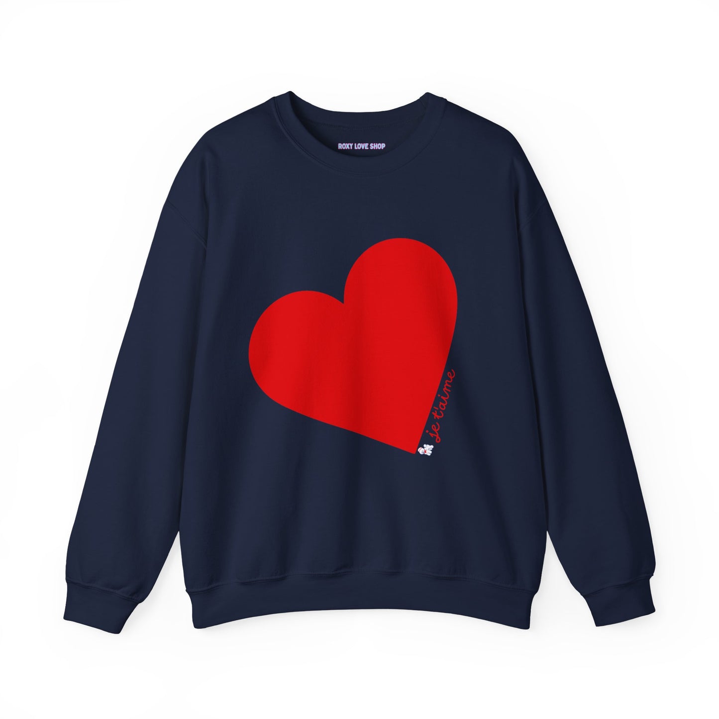 ❤️ Je T’aime Heart Sweater – Romantic French Love Graphic Cozy Crewneck