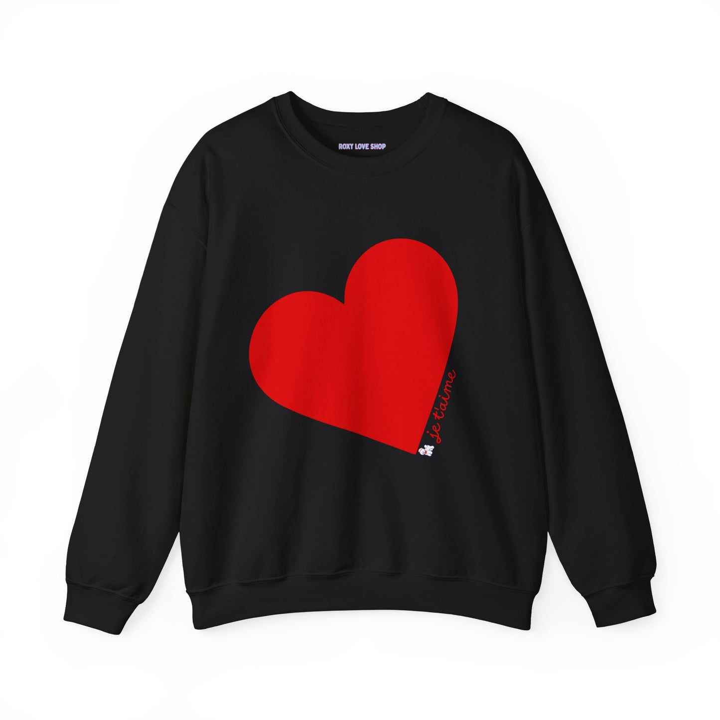 ❤️ Je T’aime Heart Sweater – Romantic French Love Graphic Cozy Crewneck