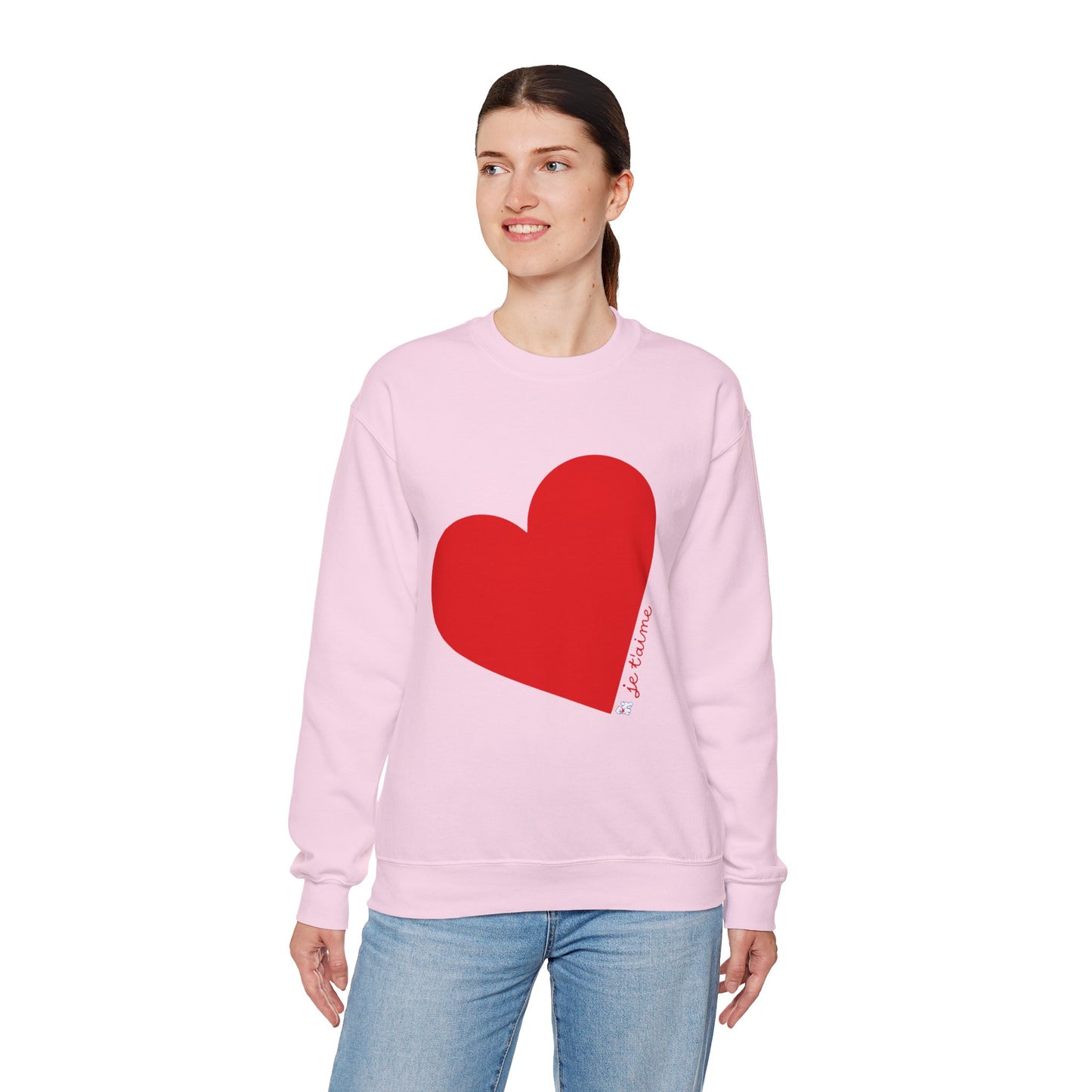 ❤️ Je T’aime Heart Sweater – Romantic French Love Graphic Cozy Crewneck