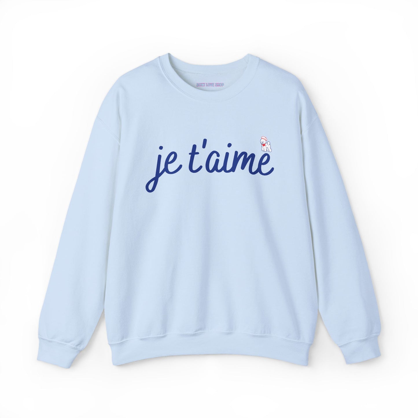 Je t’aime Crewneck Sweatshirt, Cozy Gift for Her, Perfect for Valentine's Day, Casual Wear, Relaxed Style, Love