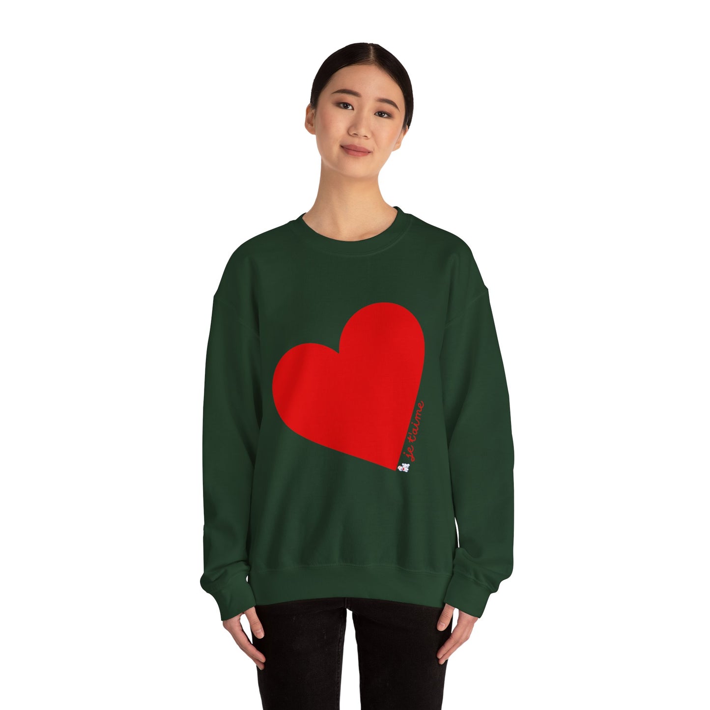 ❤️ Je T’aime Heart Sweater – Romantic French Love Graphic Cozy Crewneck