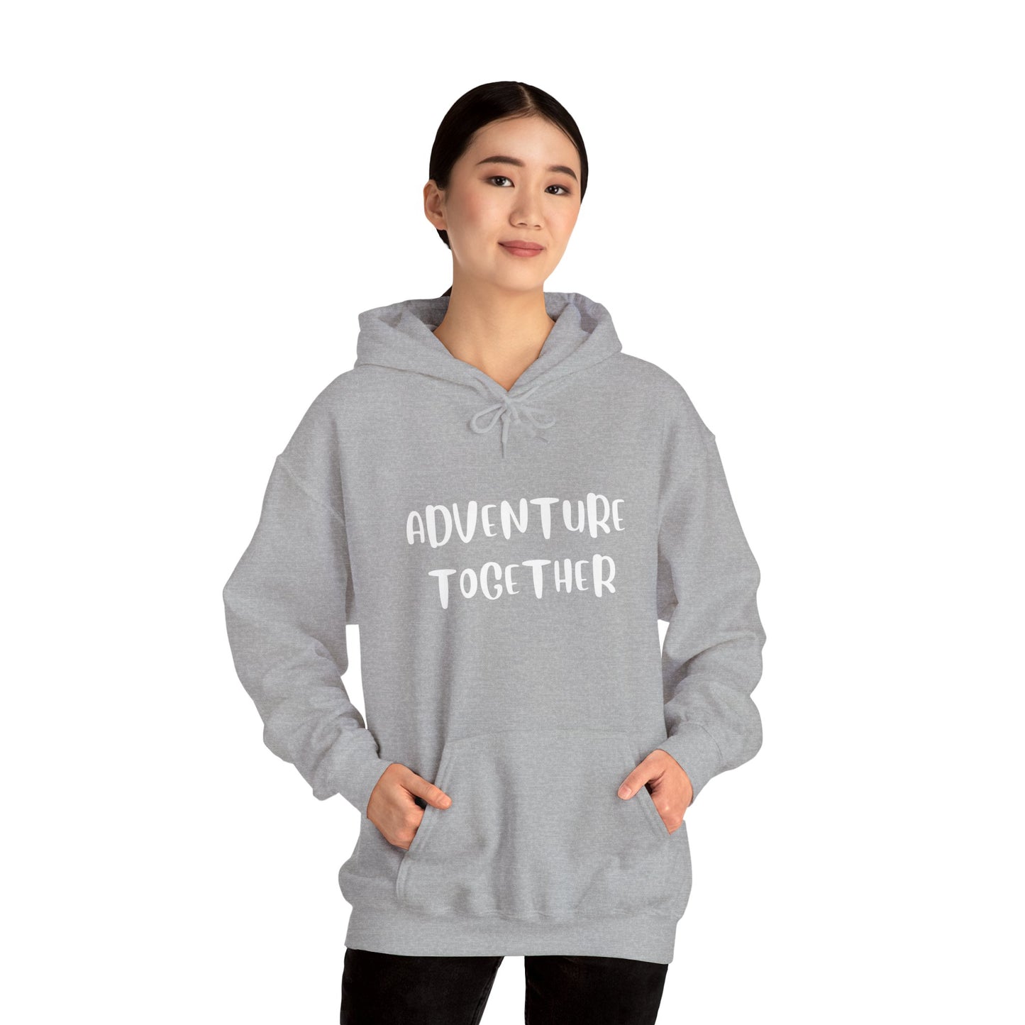 🌍 Adventure Together Hoodie | Embroidered Cozy Unisex Hooded Sweatshirt for All Occasions, Gift for Him/Her, Comfy Apparel, Winter Wardrobe Essential, Casual Chic