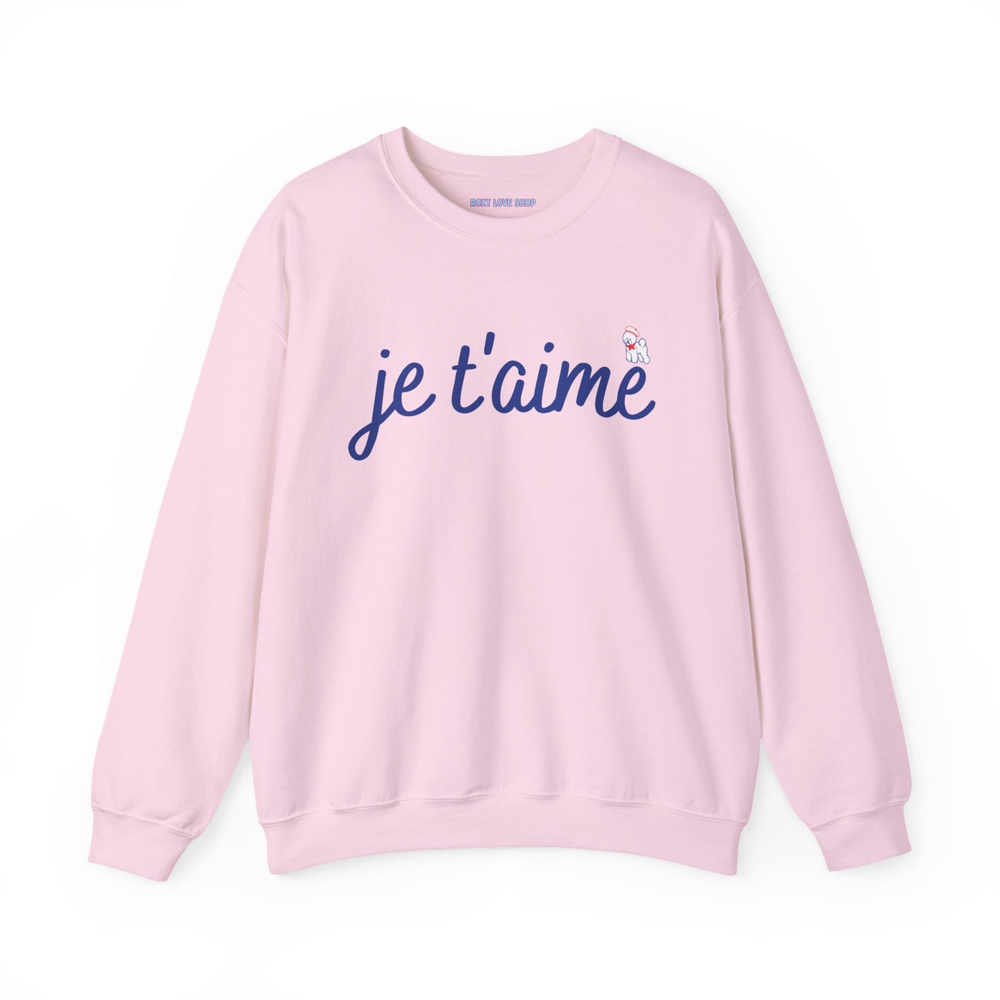 Je t’aime Crewneck Sweatshirt, Cozy Gift for Her, Perfect for Valentine's Day, Casual Wear, Relaxed Style, Love