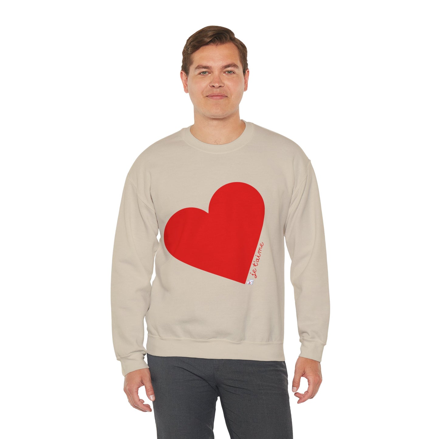 ❤️ Je T’aime Heart Sweater – Romantic French Love Graphic Cozy Crewneck