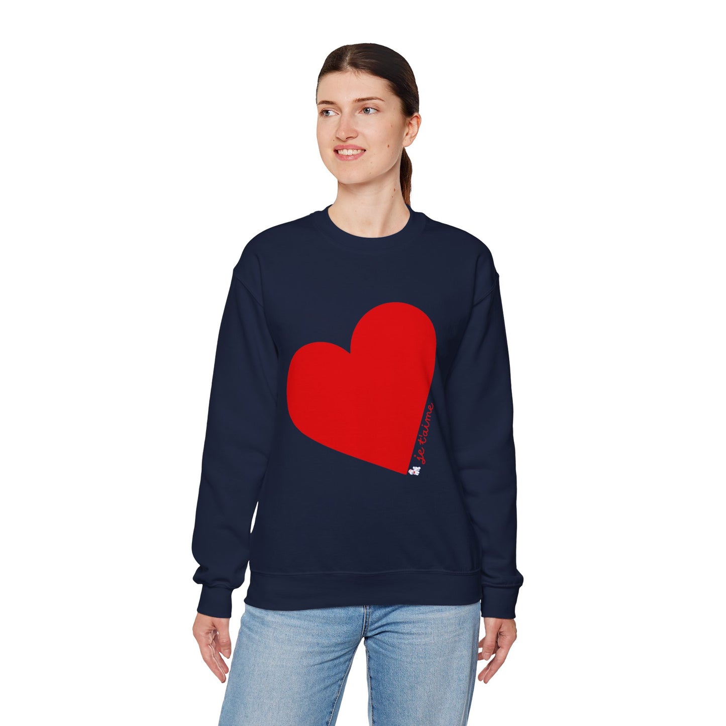 ❤️ Je T’aime Heart Sweater – Romantic French Love Graphic Cozy Crewneck