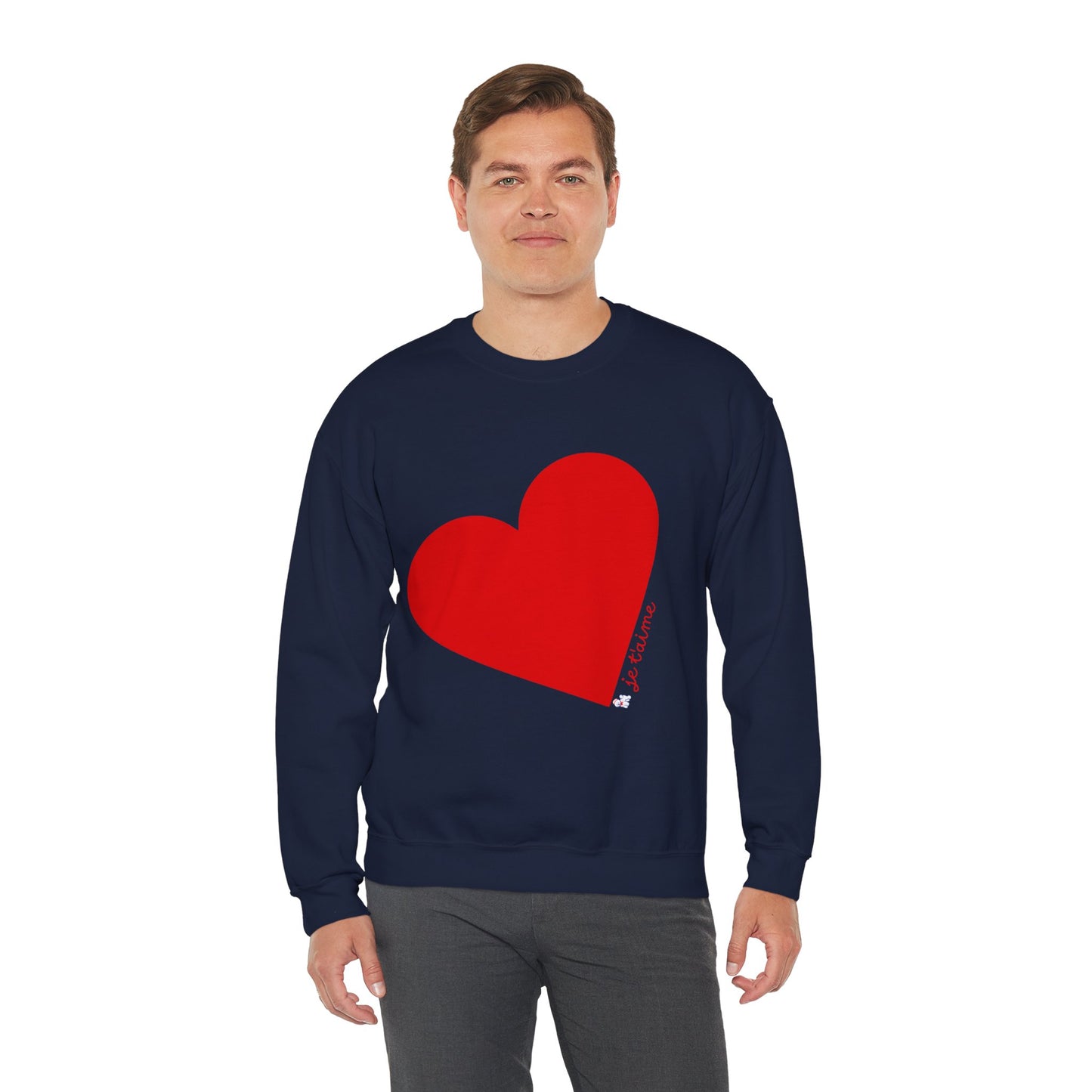❤️ Je T’aime Heart Sweater – Romantic French Love Graphic Cozy Crewneck
