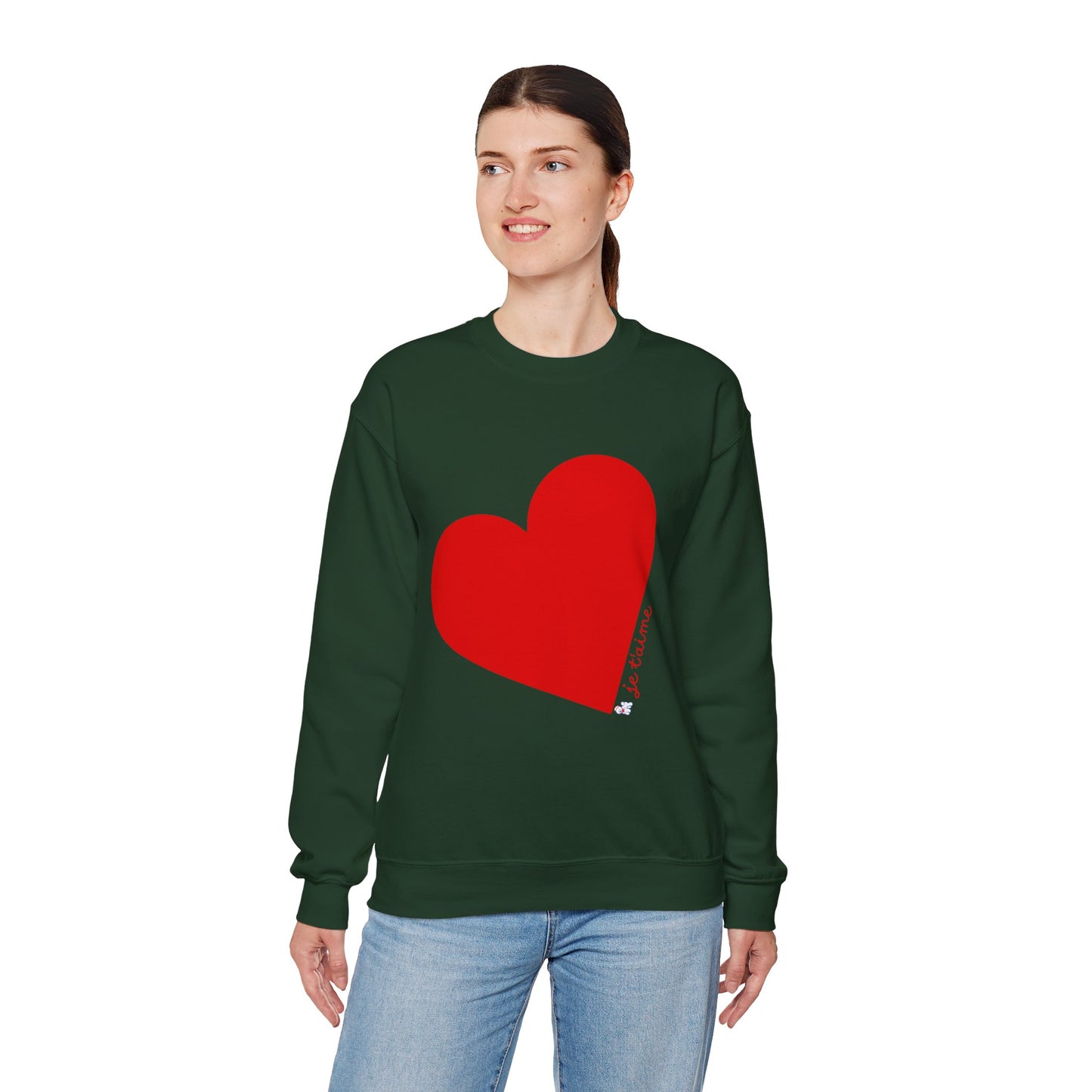 ❤️ Je T’aime Heart Sweater – Romantic French Love Graphic Cozy Crewneck