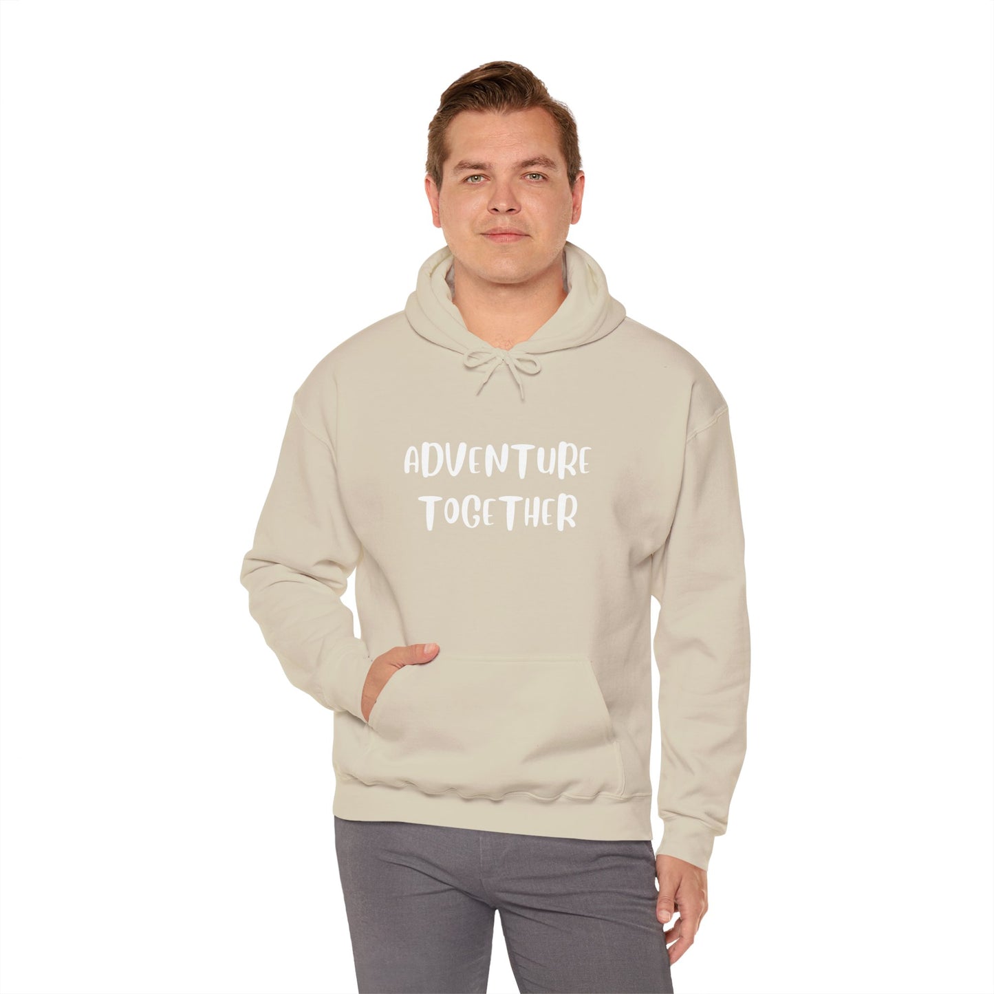 🌍 Adventure Together Hoodie | Embroidered Cozy Unisex Hooded Sweatshirt for All Occasions, Gift for Him/Her, Comfy Apparel, Winter Wardrobe Essential, Casual Chic