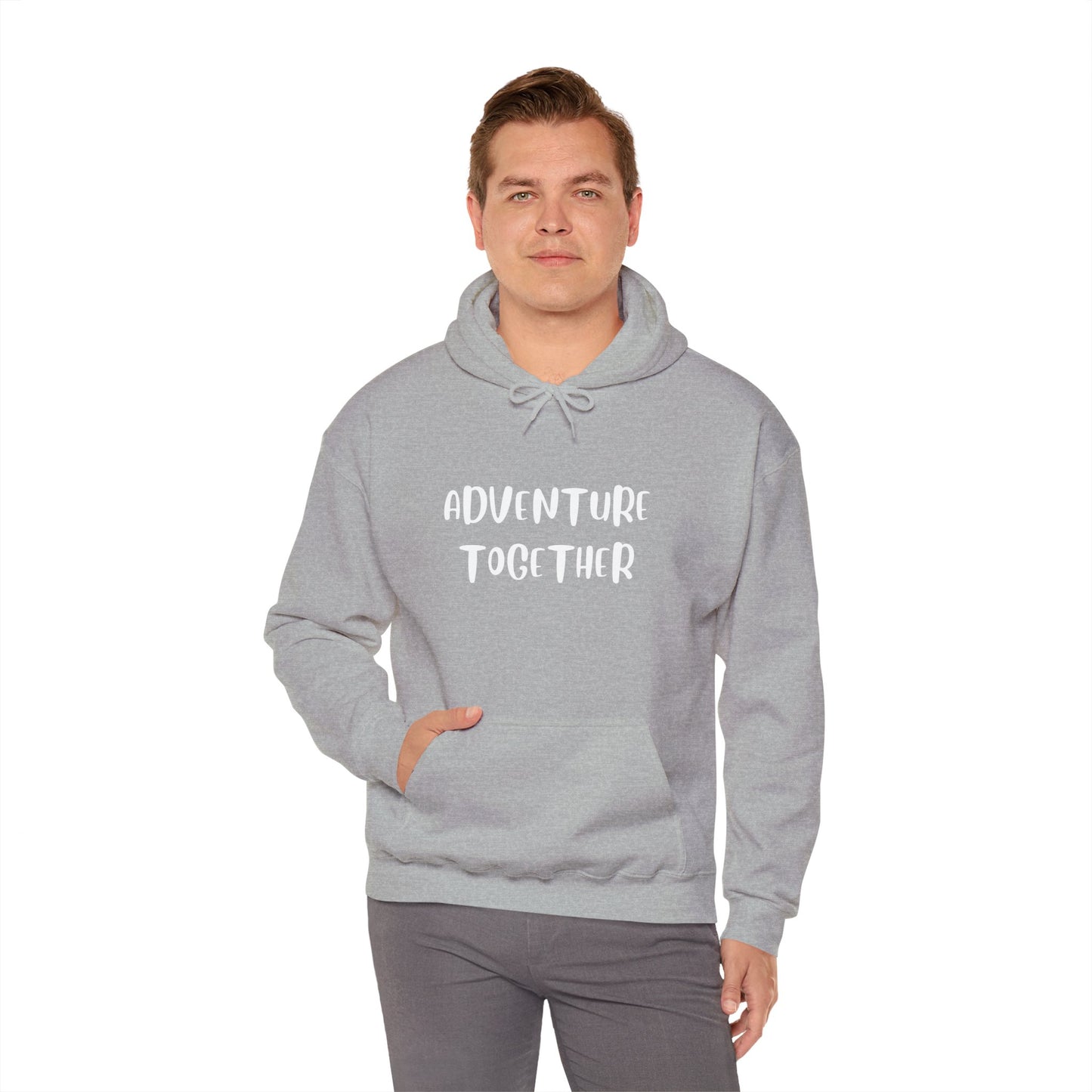 🌍 Adventure Together Hoodie | Embroidered Cozy Unisex Hooded Sweatshirt for All Occasions, Gift for Him/Her, Comfy Apparel, Winter Wardrobe Essential, Casual Chic