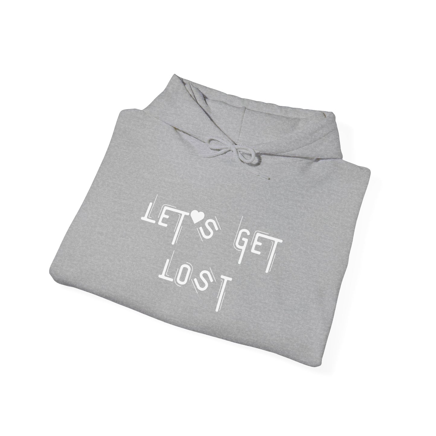 Let's Get Lost Hoodie, Embroidered Unisex Heavy Blend Sweatshirt for Adventurers, Cozy Casual Wear, Travel Gift, Unique Outdoor Apparel