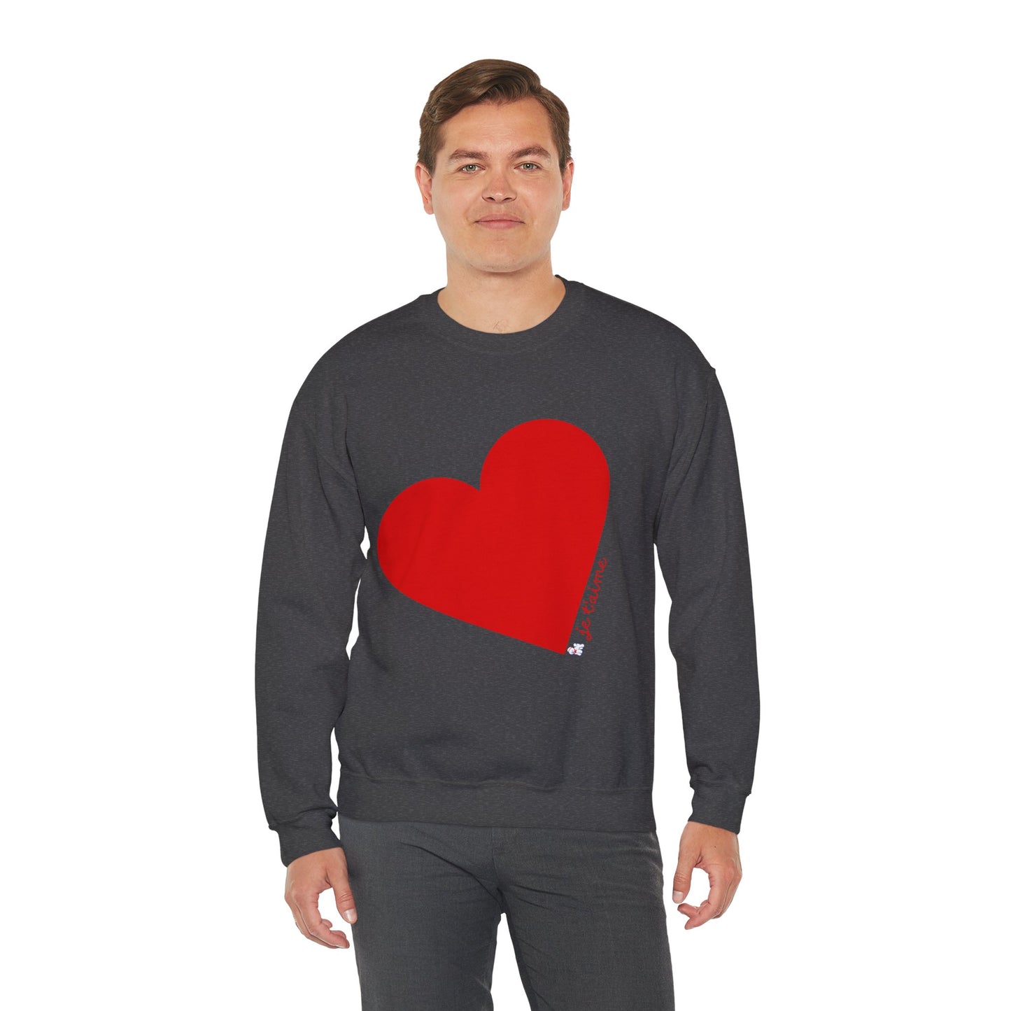 ❤️ Je T’aime Heart Sweater – Romantic French Love Graphic Cozy Crewneck