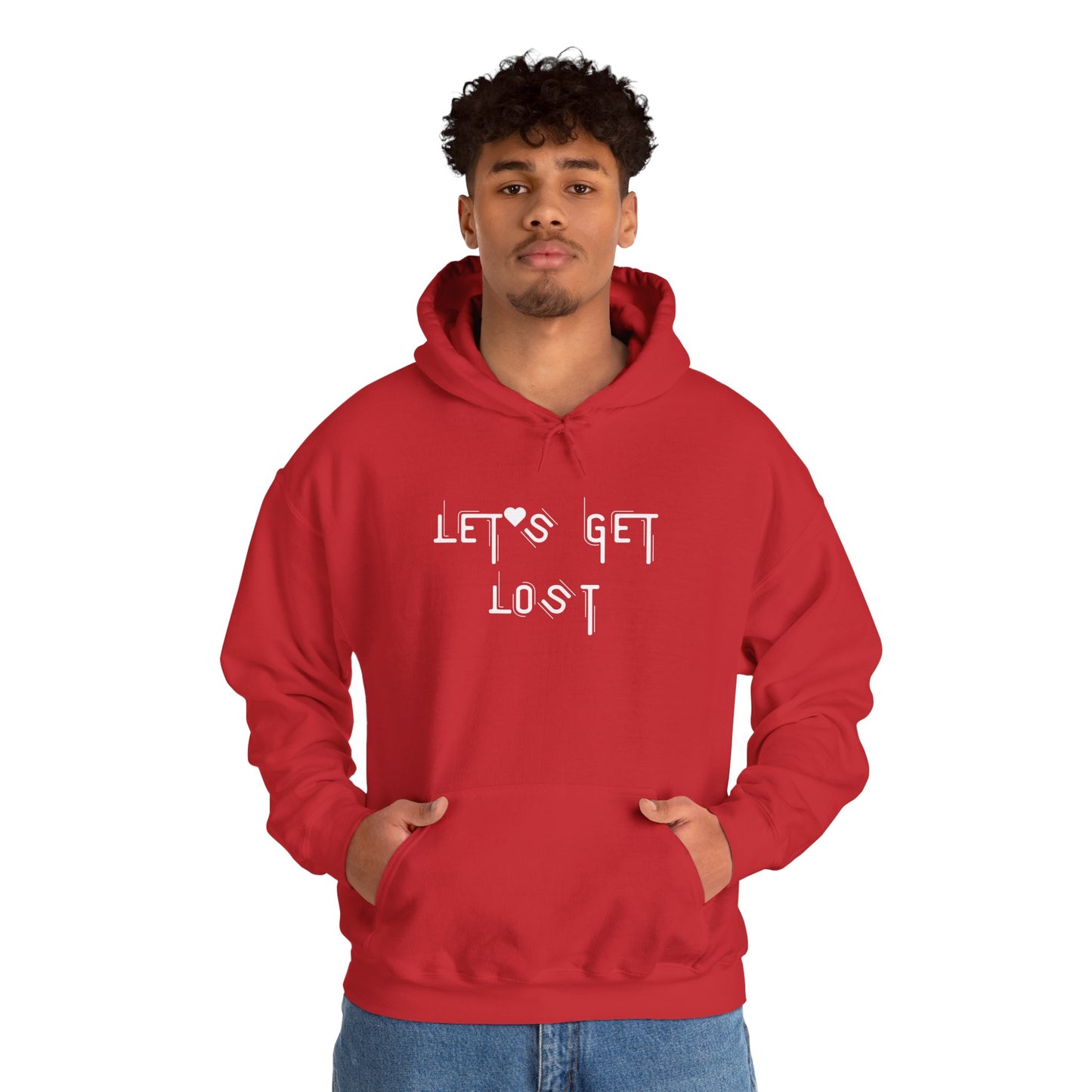 Let's Get Lost Hoodie, Embroidered Unisex Heavy Blend Sweatshirt for Adventurers, Cozy Casual Wear, Travel Gift, Unique Outdoor Apparel