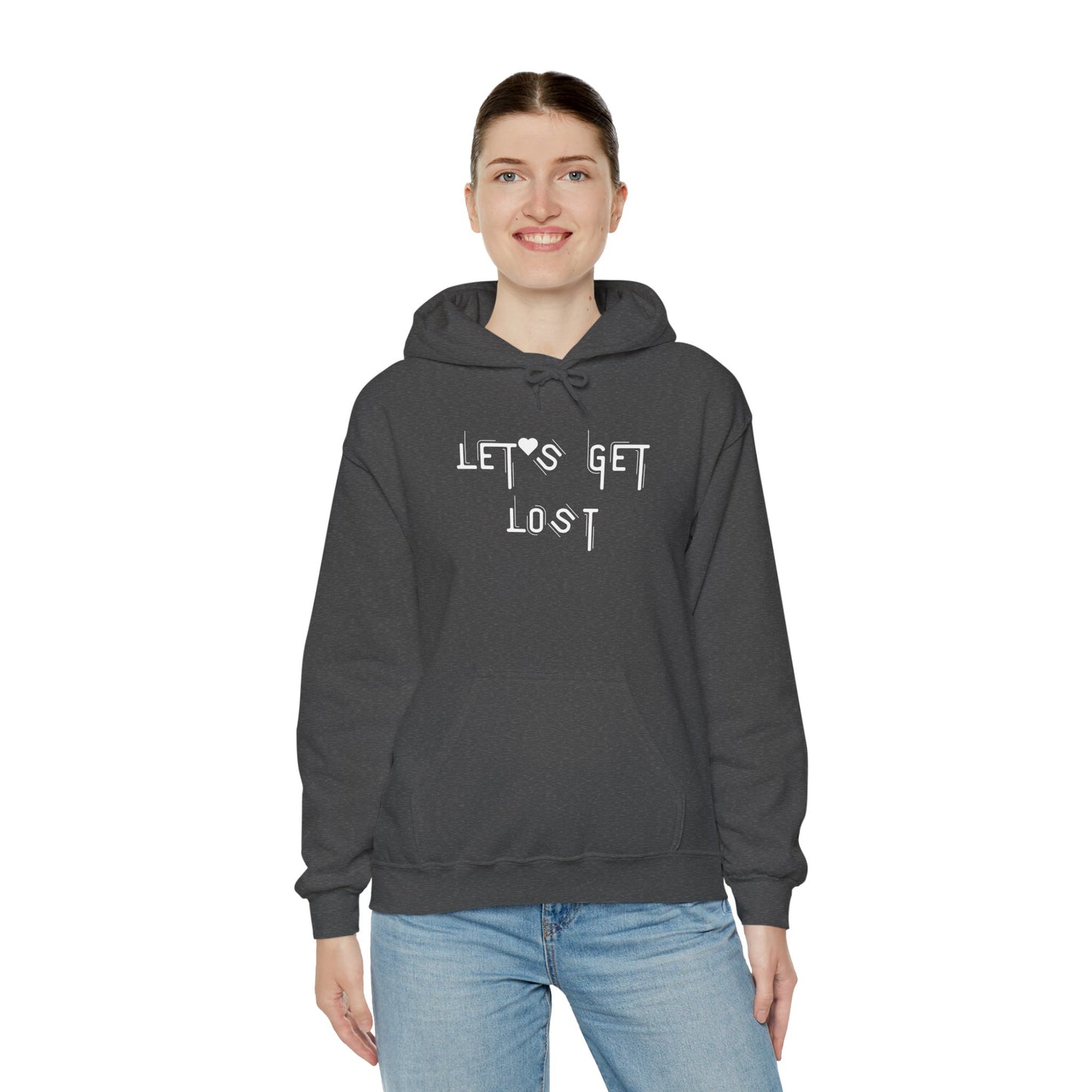 Let's Get Lost Hoodie, Embroidered Unisex Heavy Blend Sweatshirt for Adventurers, Cozy Casual Wear, Travel Gift, Unique Outdoor Apparel