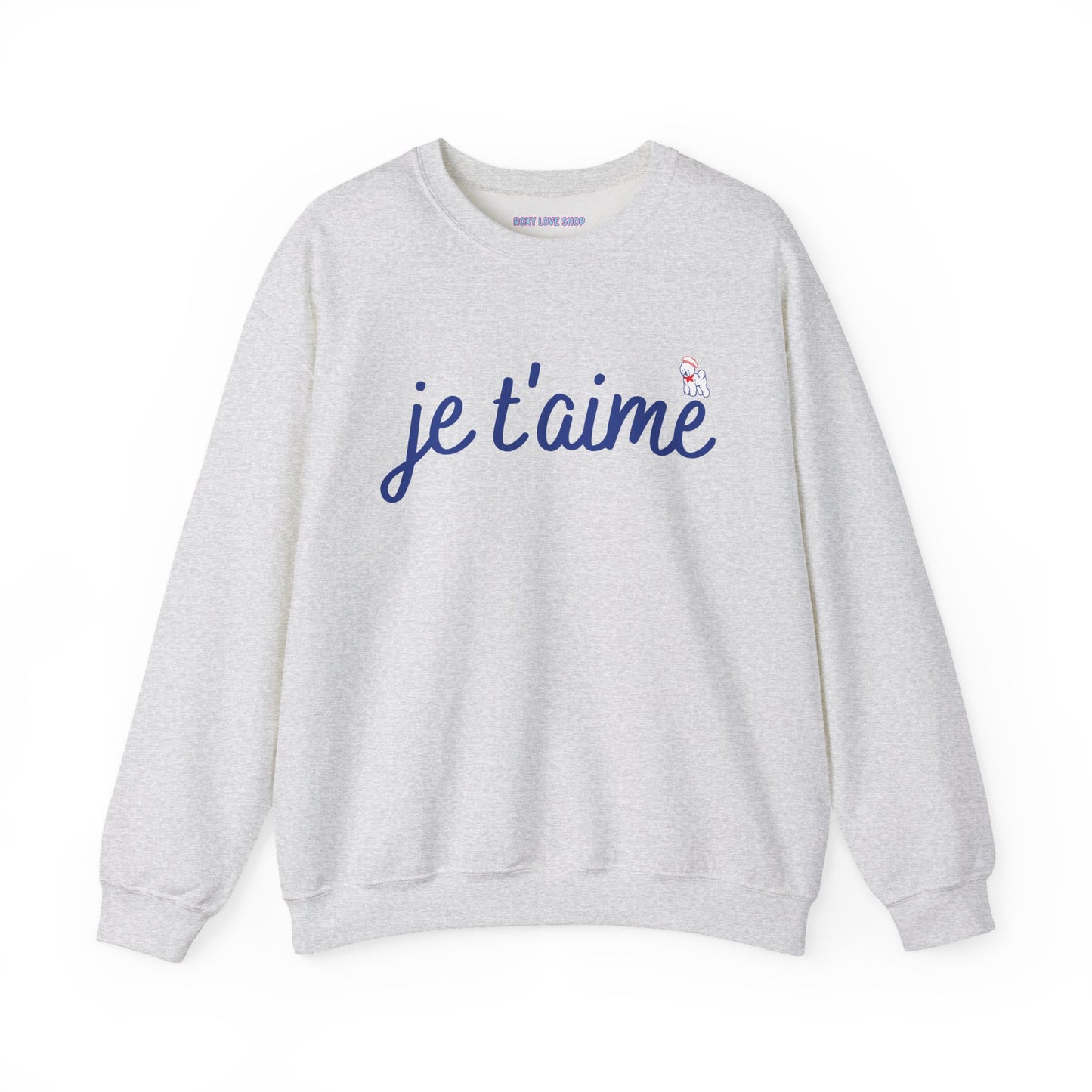 Je t’aime Crewneck Sweatshirt, Cozy Gift for Her, Perfect for Valentine's Day, Casual Wear, Relaxed Style, Love
