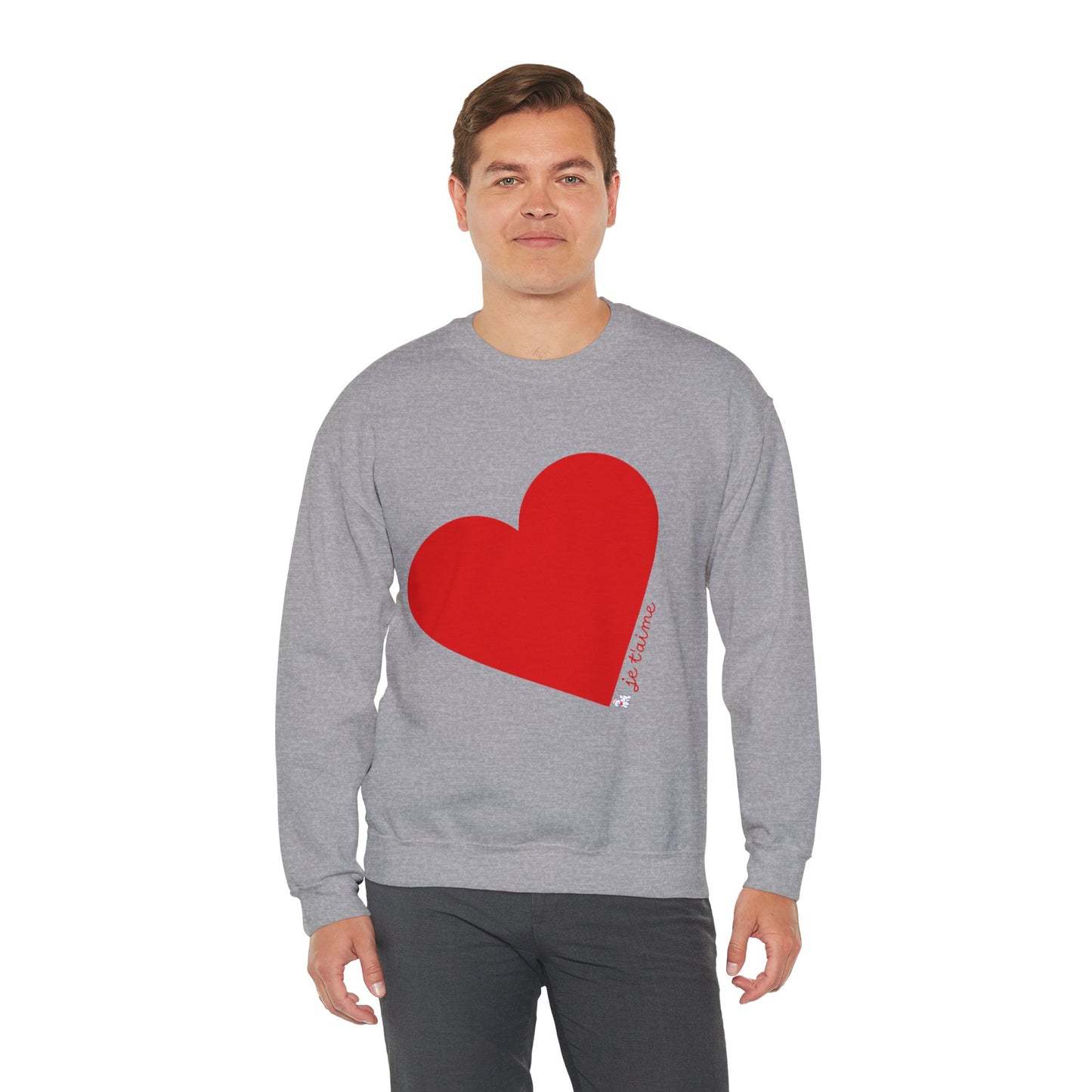 ❤️ Je T’aime Heart Sweater – Romantic French Love Graphic Cozy Crewneck