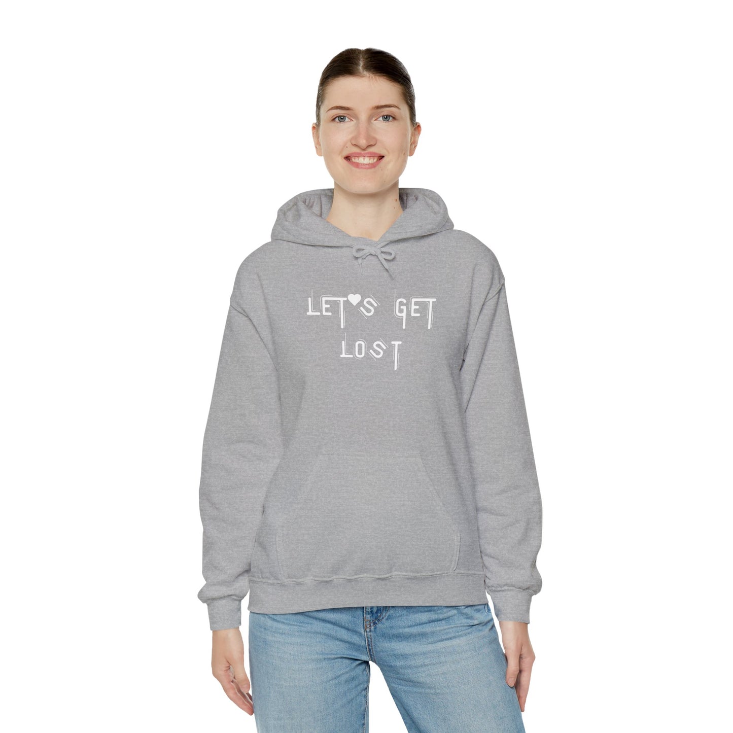 Let's Get Lost Hoodie, Embroidered Unisex Heavy Blend Sweatshirt for Adventurers, Cozy Casual Wear, Travel Gift, Unique Outdoor Apparel