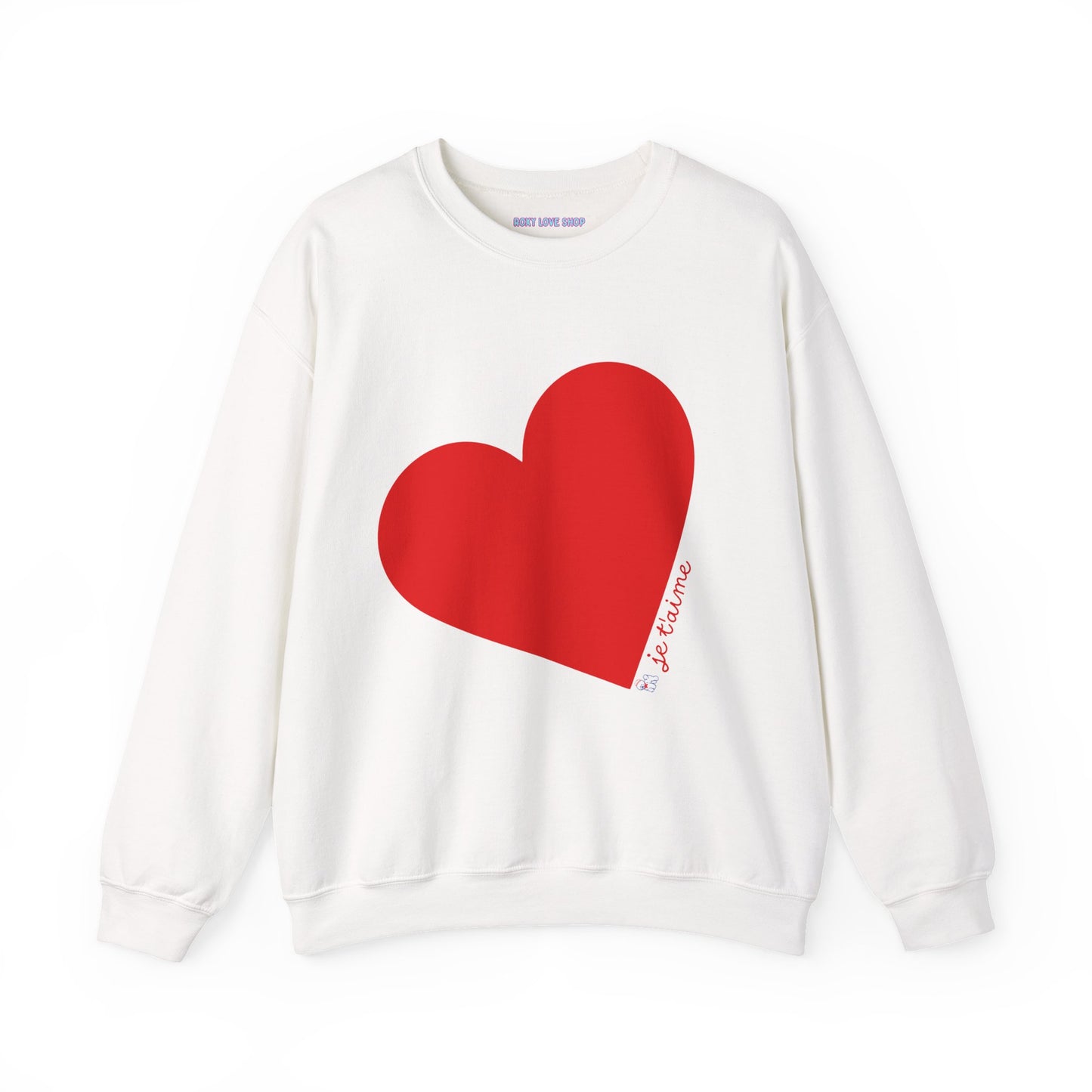 ❤️ Je T’aime Heart Sweater – Romantic French Love Graphic Cozy Crewneck