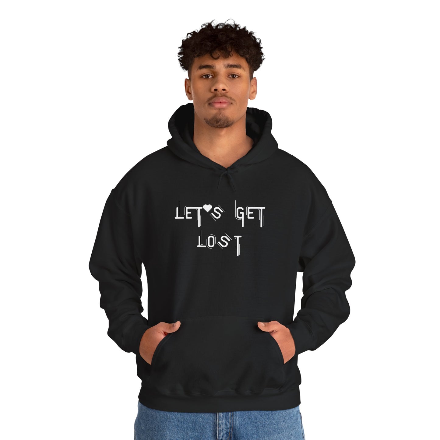 Let's Get Lost Hoodie, Embroidered Unisex Heavy Blend Sweatshirt for Adventurers, Cozy Casual Wear, Travel Gift, Unique Outdoor Apparel