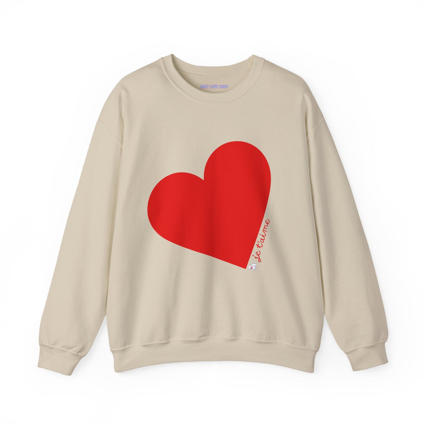❤️ Je T’aime Heart Sweater – Romantic French Love Graphic Cozy Crewneck