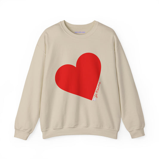 ❤️ Je T’aime Heart Sweater – Romantic French Love Graphic Cozy Crewneck