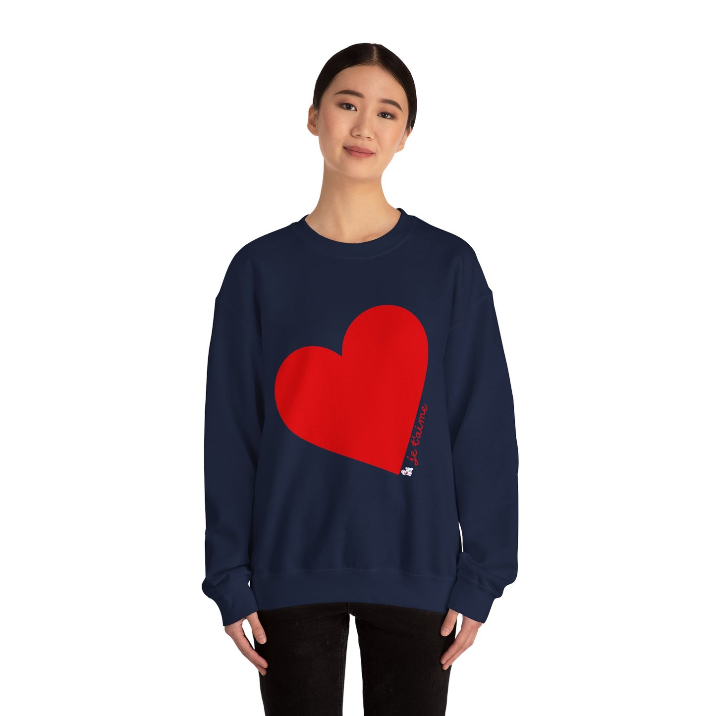 ❤️ Je T’aime Heart Sweater – Romantic French Love Graphic Cozy Crewneck