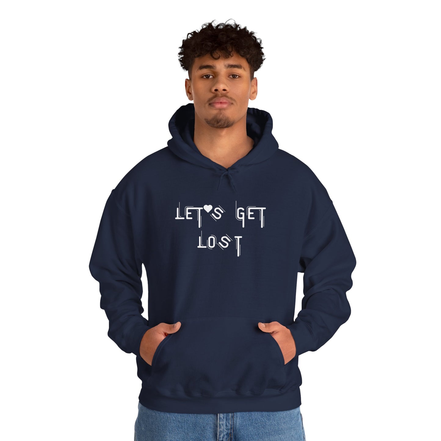 Let's Get Lost Hoodie, Embroidered Unisex Heavy Blend Sweatshirt for Adventurers, Cozy Casual Wear, Travel Gift, Unique Outdoor Apparel