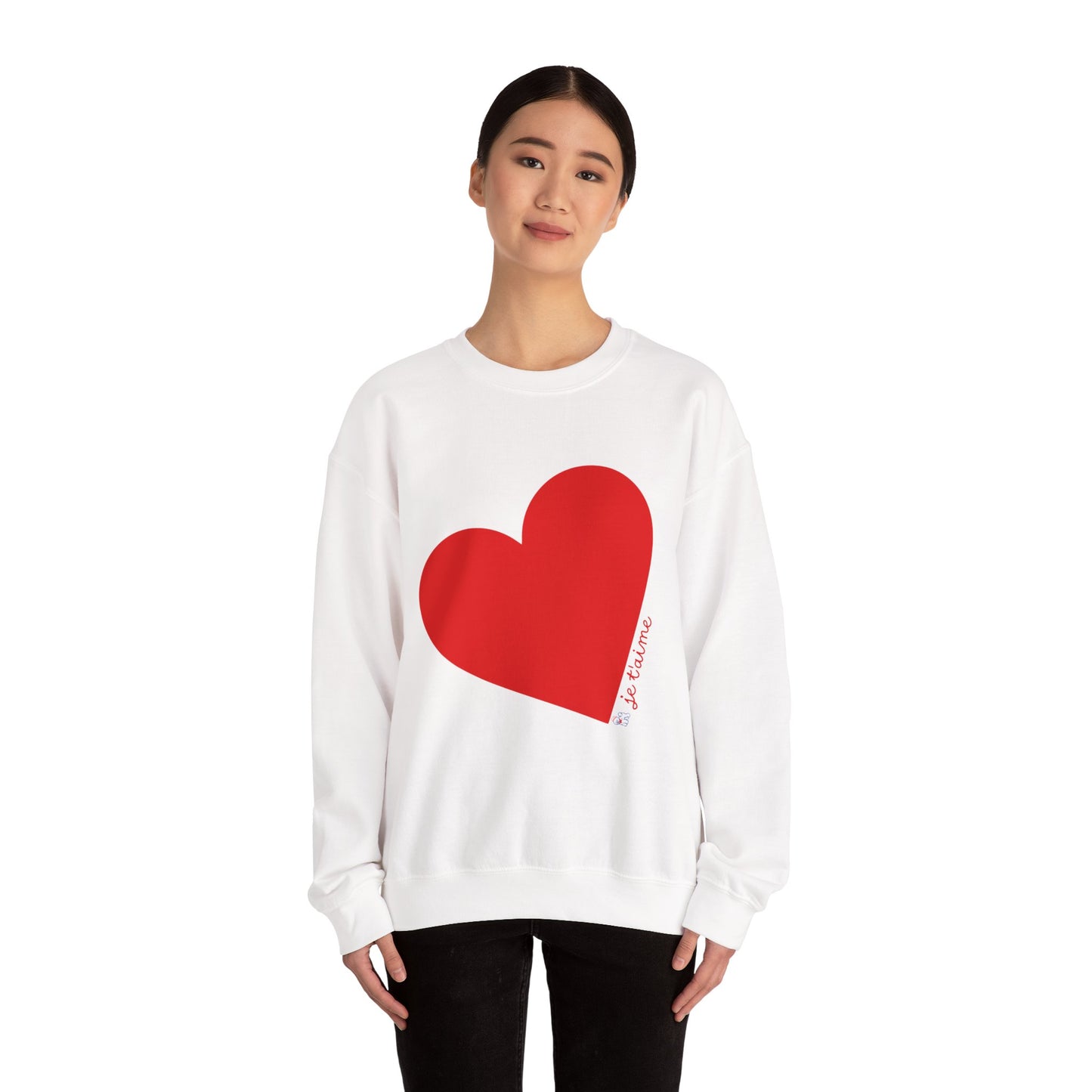 ❤️ Je T’aime Heart Sweater – Romantic French Love Graphic Cozy Crewneck