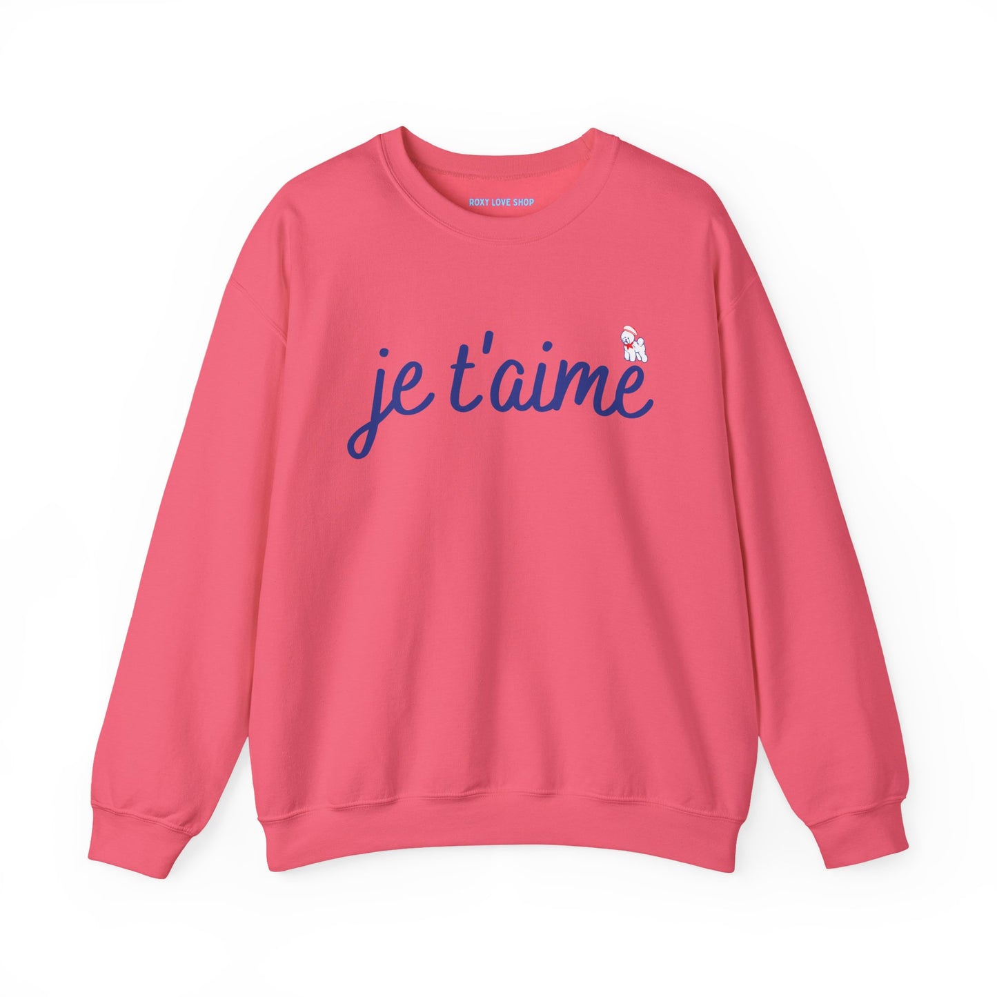 Je t’aime Crewneck Sweatshirt, Cozy Gift for Her, Perfect for Valentine's Day, Casual Wear, Relaxed Style, Love