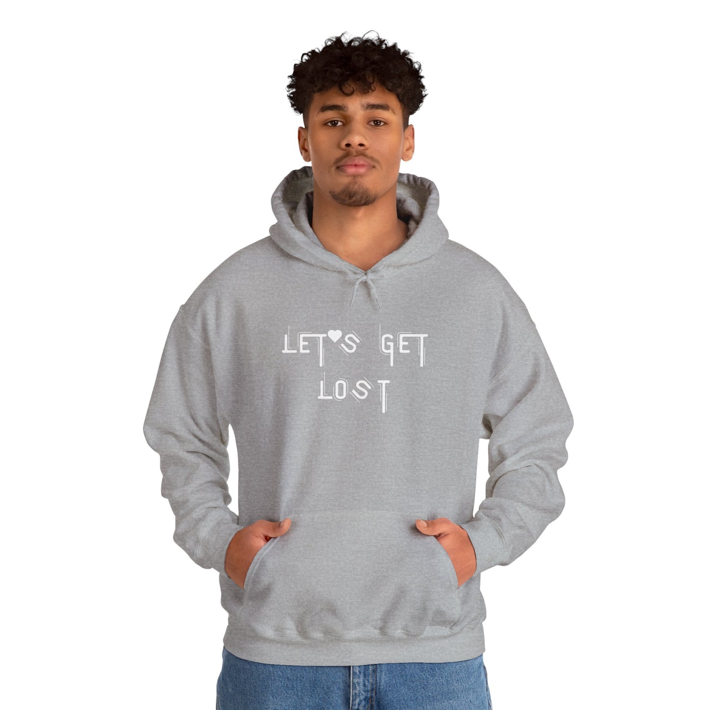 Let's Get Lost Hoodie, Embroidered Unisex Heavy Blend Sweatshirt for Adventurers, Cozy Casual Wear, Travel Gift, Unique Outdoor Apparel