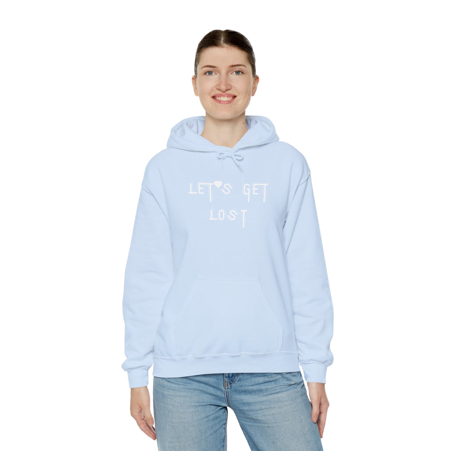 Let's Get Lost Hoodie, Embroidered Unisex Heavy Blend Sweatshirt for Adventurers, Cozy Casual Wear, Travel Gift, Unique Outdoor Apparel