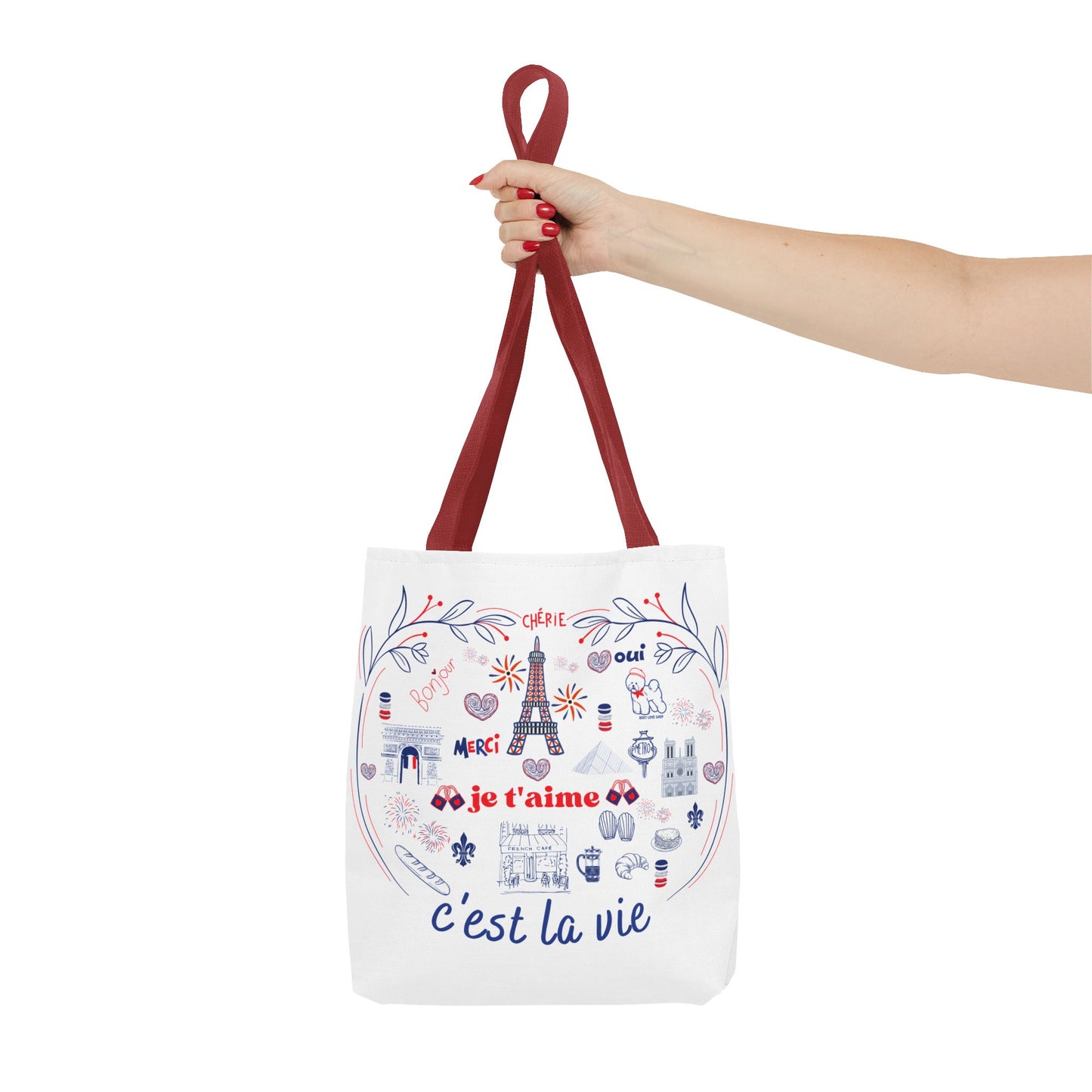 Chic Parisian Tote Bag | C'est La Vie Design | Gift for Travelers, Shopping, Beach, Eco-Friendly Bag