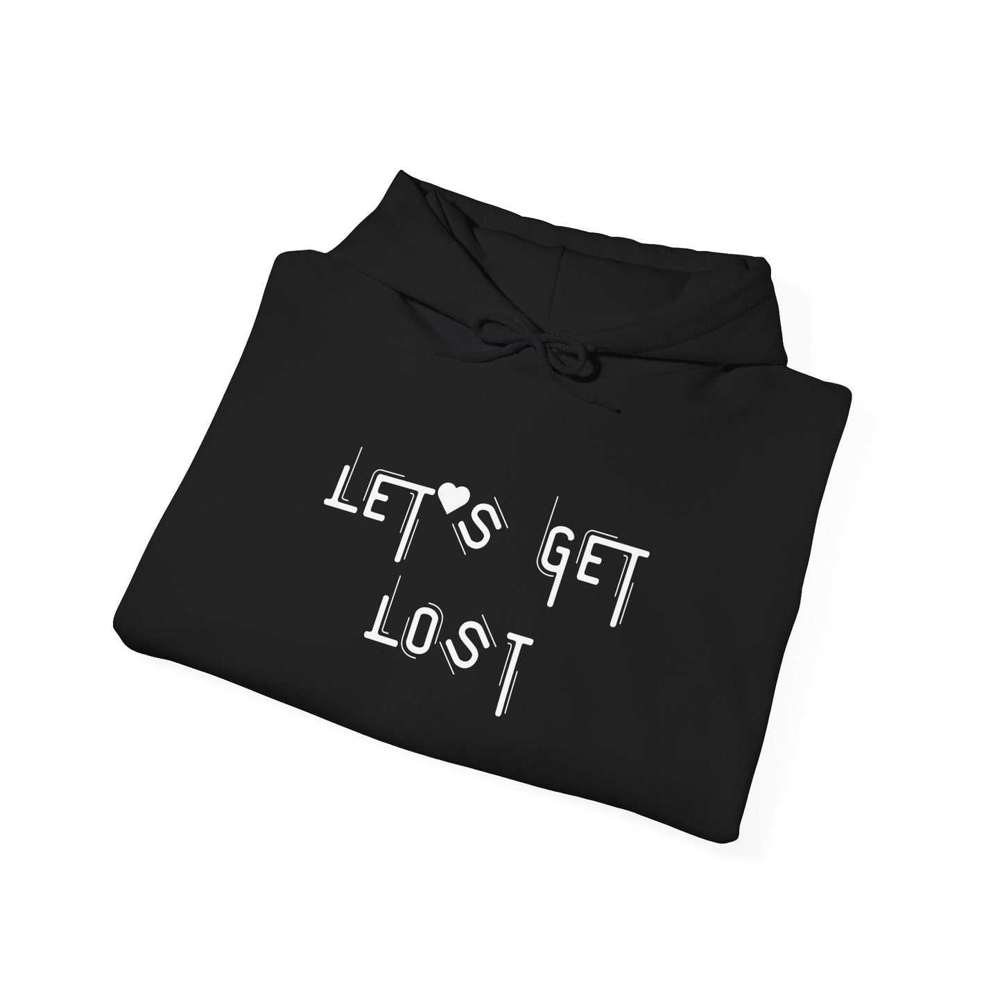 Let's Get Lost Hoodie, Embroidered Unisex Heavy Blend Sweatshirt for Adventurers, Cozy Casual Wear, Travel Gift, Unique Outdoor Apparel