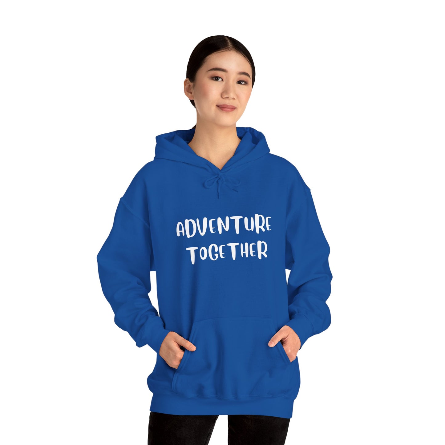 🌍 Adventure Together Hoodie | Embroidered Cozy Unisex Hooded Sweatshirt for All Occasions, Gift for Him/Her, Comfy Apparel, Winter Wardrobe Essential, Casual Chic
