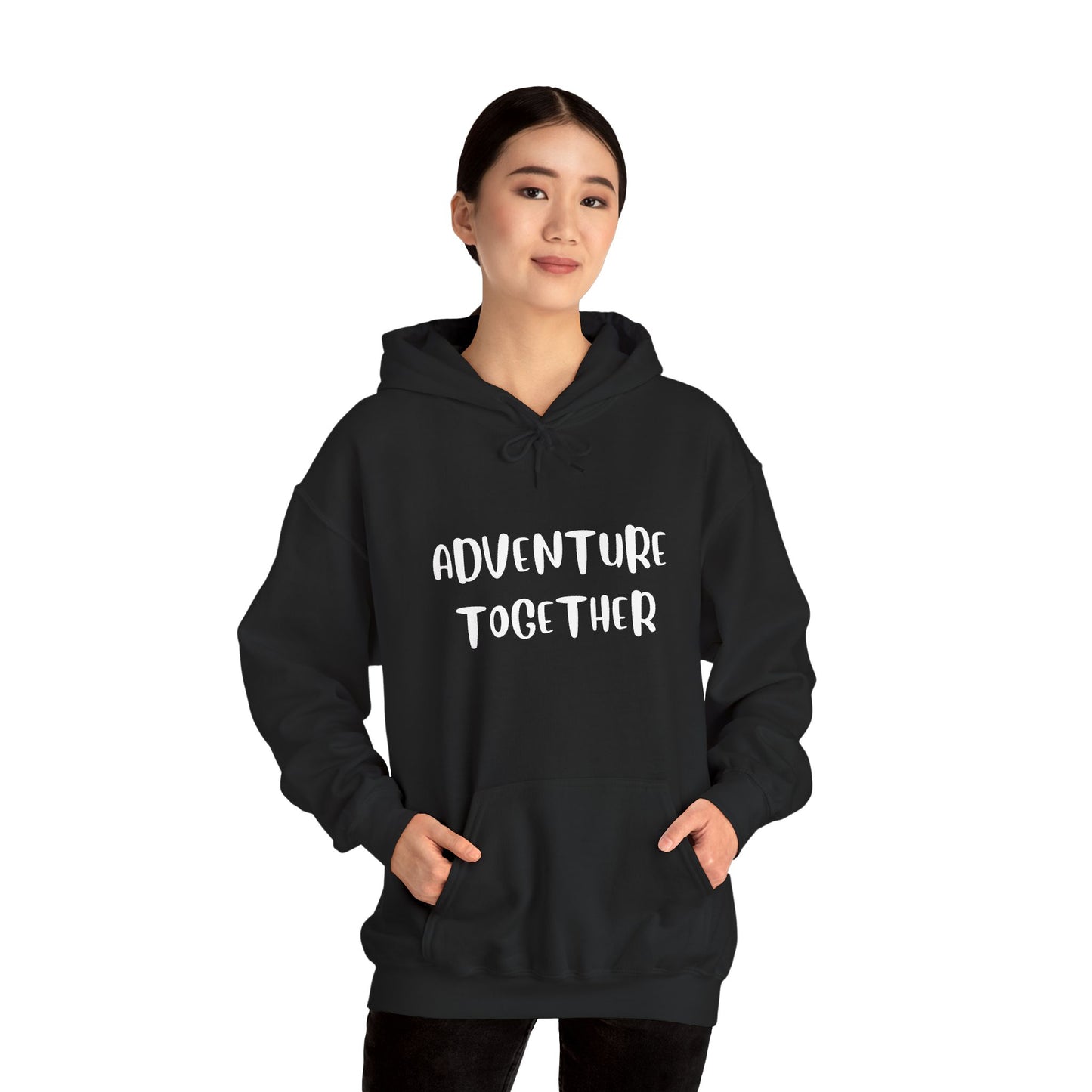 🌍 Adventure Together Hoodie | Embroidered Cozy Unisex Hooded Sweatshirt for All Occasions, Gift for Him/Her, Comfy Apparel, Winter Wardrobe Essential, Casual Chic