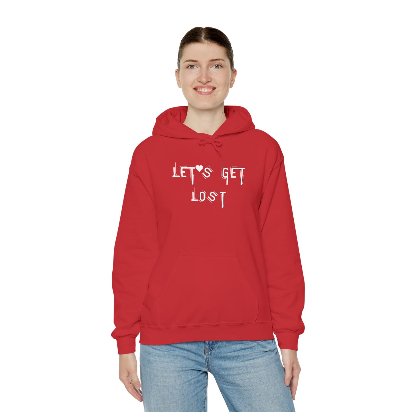 Let's Get Lost Hoodie, Embroidered Unisex Heavy Blend Sweatshirt for Adventurers, Cozy Casual Wear, Travel Gift, Unique Outdoor Apparel