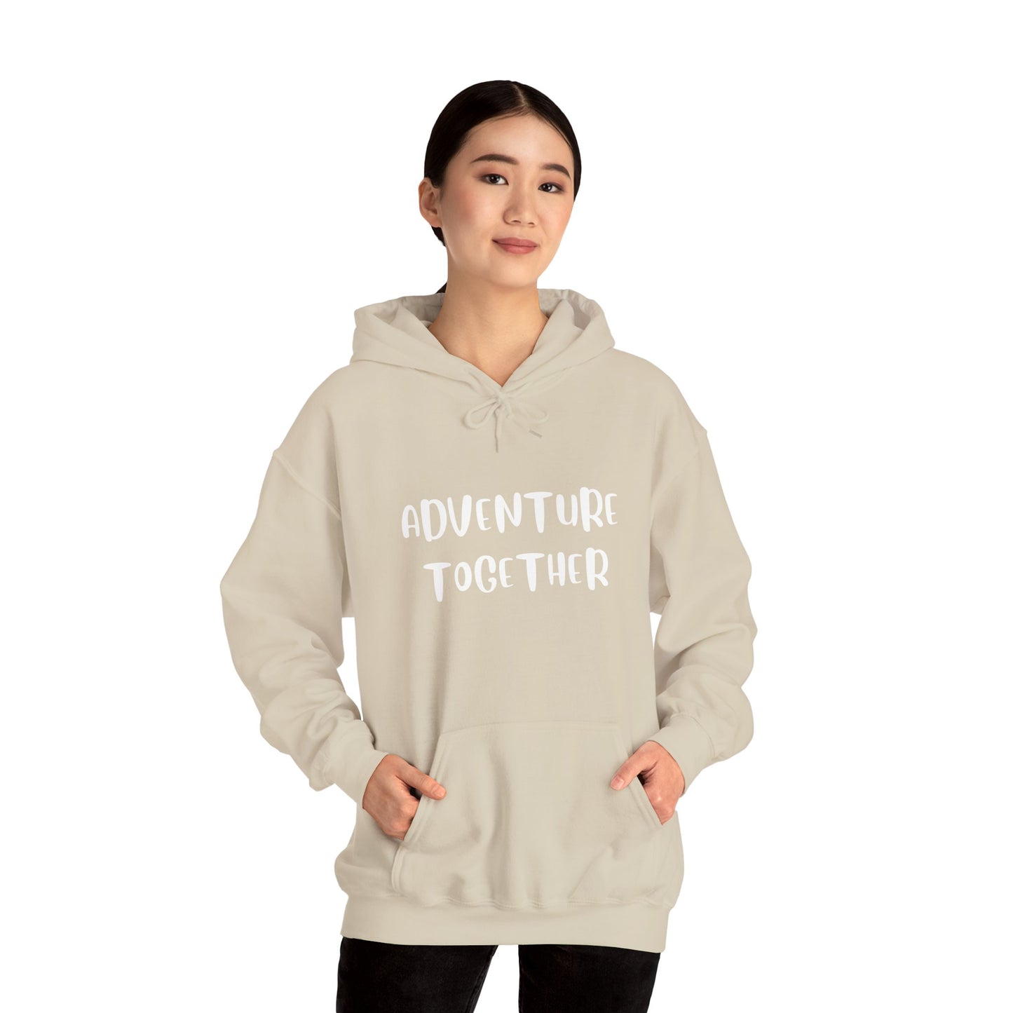 🌍 Adventure Together Hoodie | Embroidered Cozy Unisex Hooded Sweatshirt for All Occasions, Gift for Him/Her, Comfy Apparel, Winter Wardrobe Essential, Casual Chic