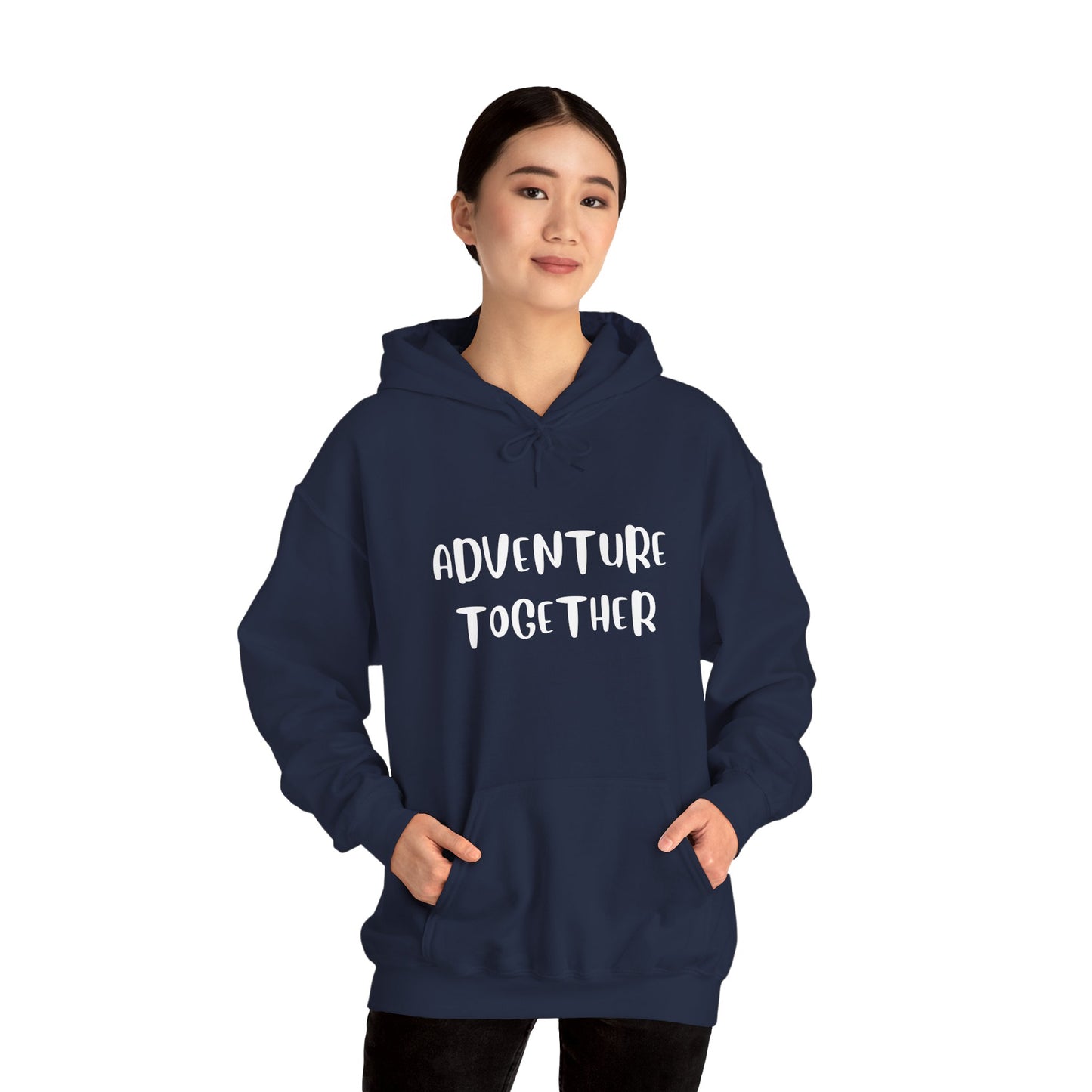 🌍 Adventure Together Hoodie | Embroidered Cozy Unisex Hooded Sweatshirt for All Occasions, Gift for Him/Her, Comfy Apparel, Winter Wardrobe Essential, Casual Chic