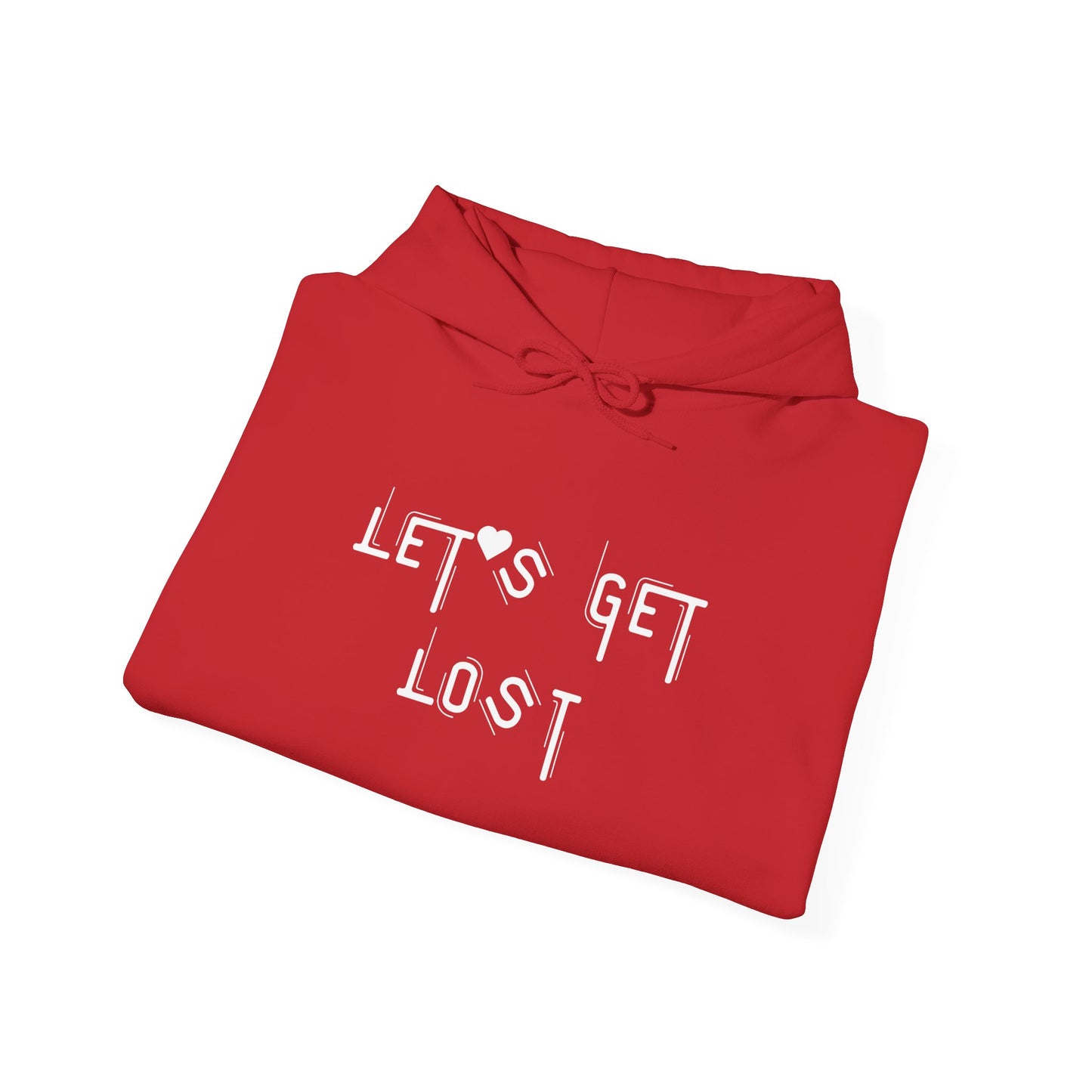 Let's Get Lost Hoodie, Embroidered Unisex Heavy Blend Sweatshirt for Adventurers, Cozy Casual Wear, Travel Gift, Unique Outdoor Apparel