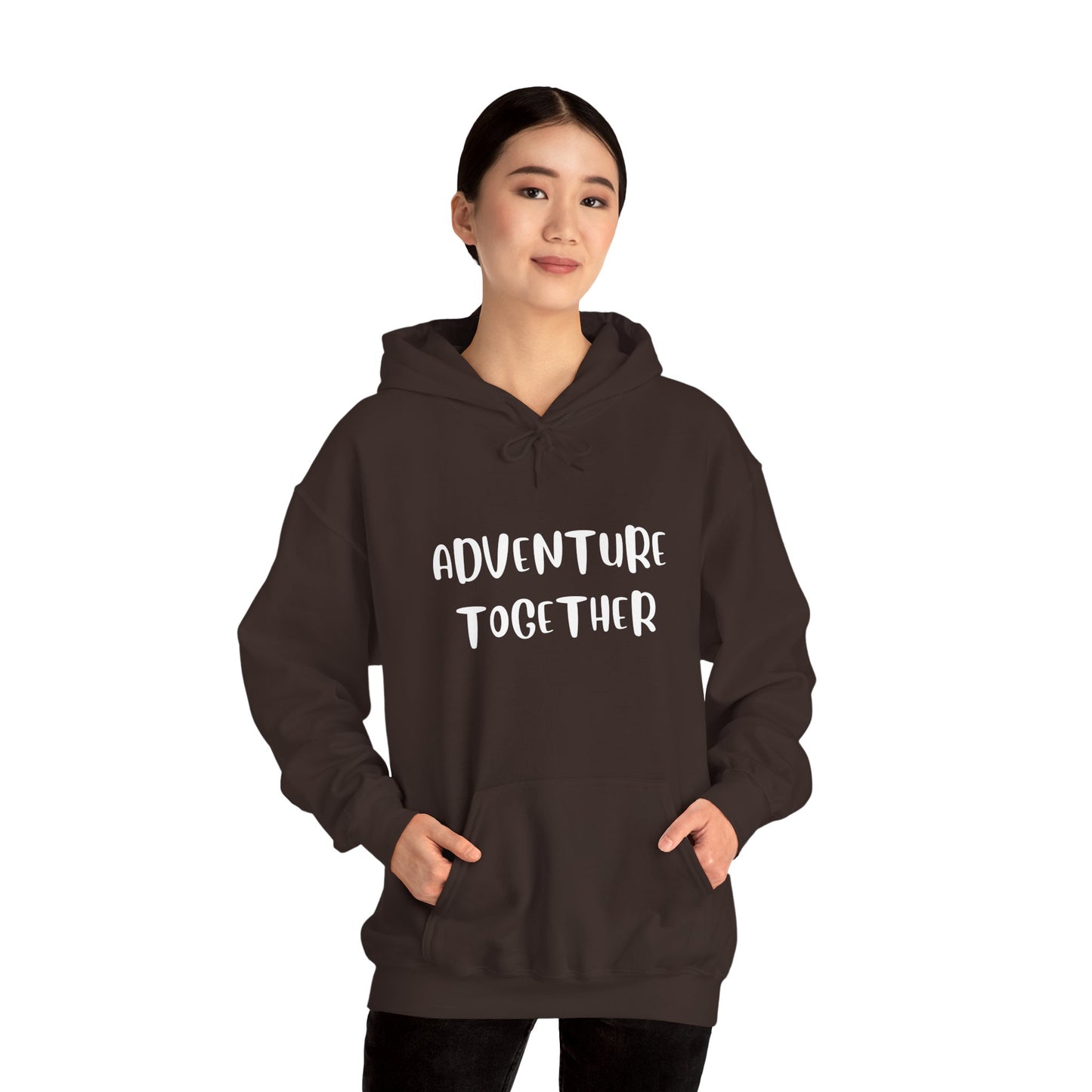 🌍 Adventure Together Hoodie | Embroidered Cozy Unisex Hooded Sweatshirt for All Occasions, Gift for Him/Her, Comfy Apparel, Winter Wardrobe Essential, Casual Chic