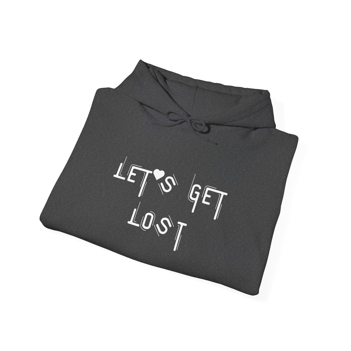 Let's Get Lost Hoodie, Embroidered Unisex Heavy Blend Sweatshirt for Adventurers, Cozy Casual Wear, Travel Gift, Unique Outdoor Apparel