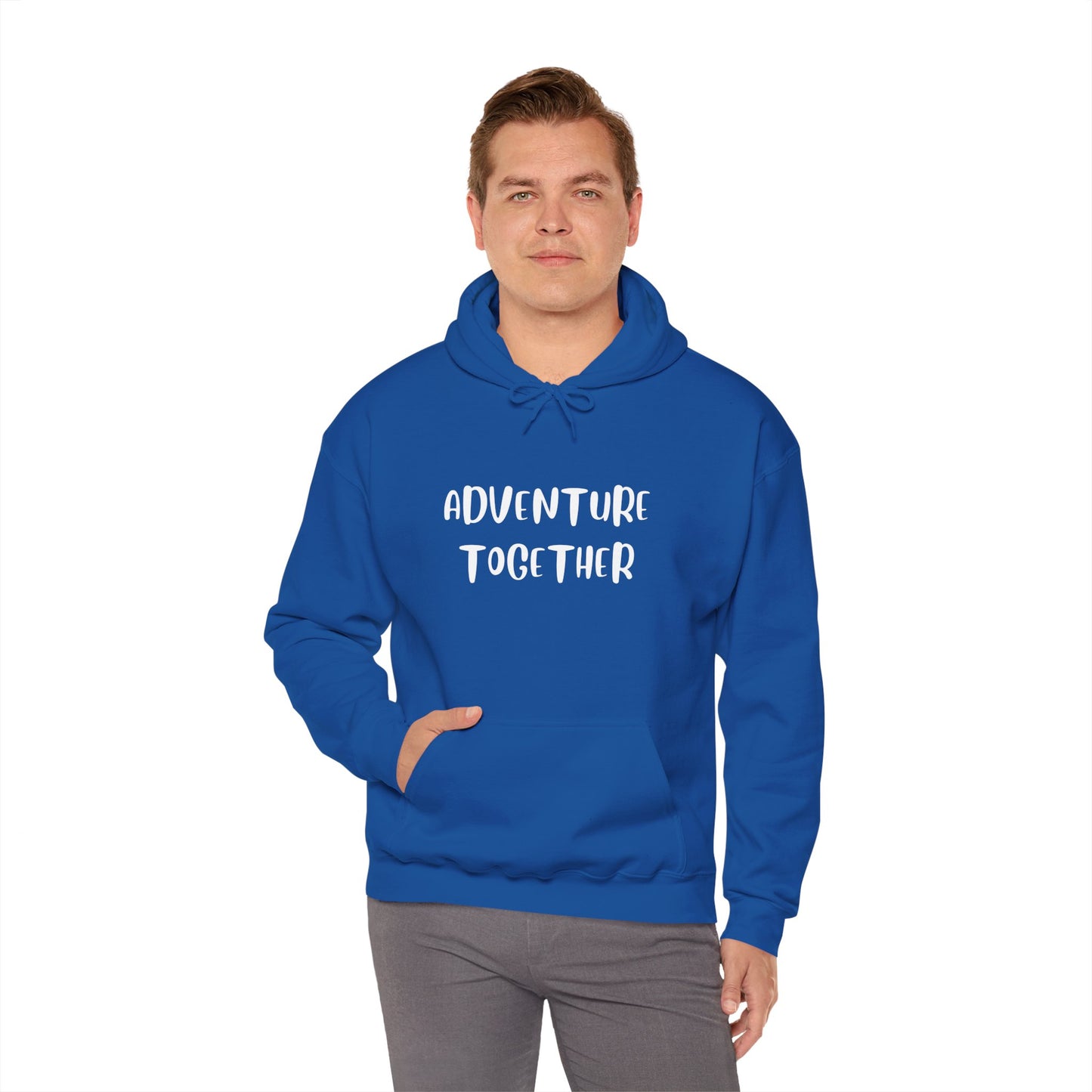 🌍 Adventure Together Hoodie | Embroidered Cozy Unisex Hooded Sweatshirt for All Occasions, Gift for Him/Her, Comfy Apparel, Winter Wardrobe Essential, Casual Chic