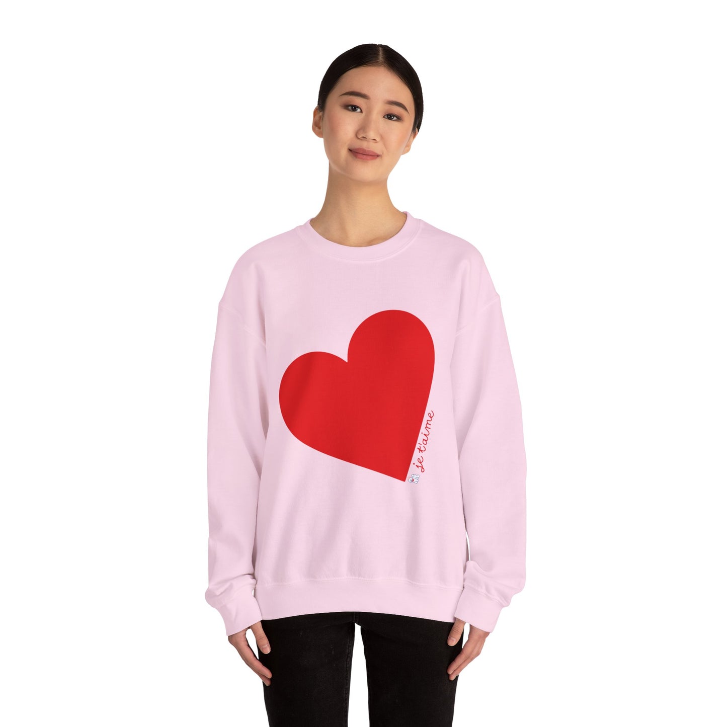❤️ Je T’aime Heart Sweater – Romantic French Love Graphic Cozy Crewneck