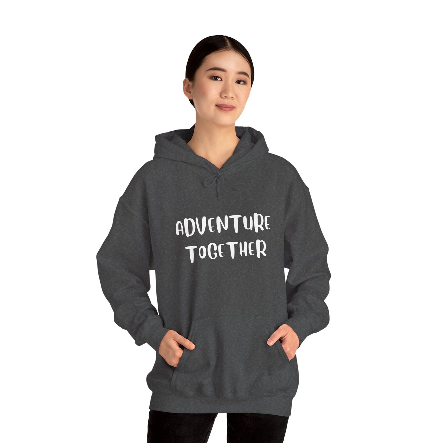 🌍 Adventure Together Hoodie | Embroidered Cozy Unisex Hooded Sweatshirt for All Occasions, Gift for Him/Her, Comfy Apparel, Winter Wardrobe Essential, Casual Chic