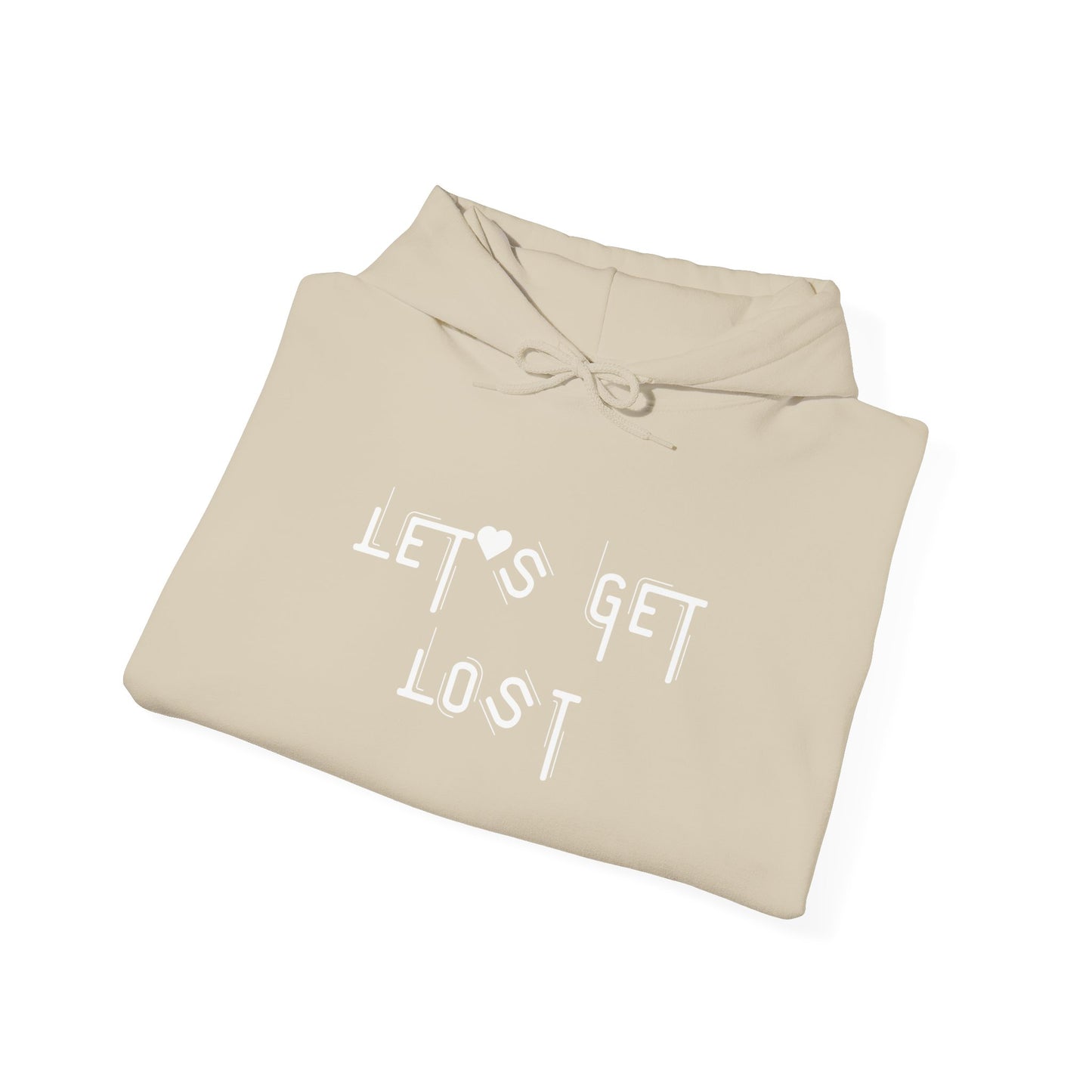 Let's Get Lost Hoodie, Embroidered Unisex Heavy Blend Sweatshirt for Adventurers, Cozy Casual Wear, Travel Gift, Unique Outdoor Apparel