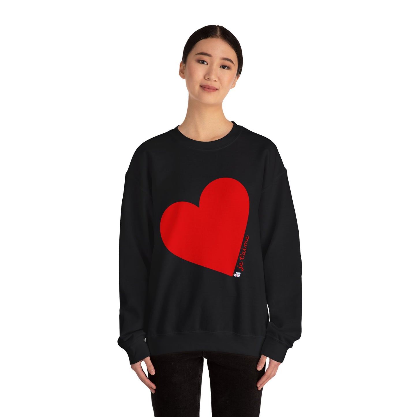 ❤️ Je T’aime Heart Sweater – Romantic French Love Graphic Cozy Crewneck