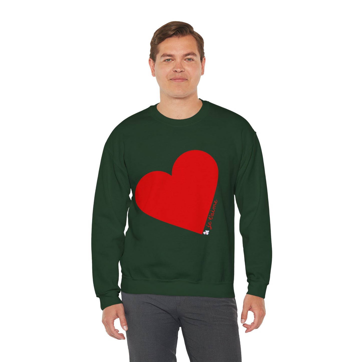 ❤️ Je T’aime Heart Sweater – Romantic French Love Graphic Cozy Crewneck