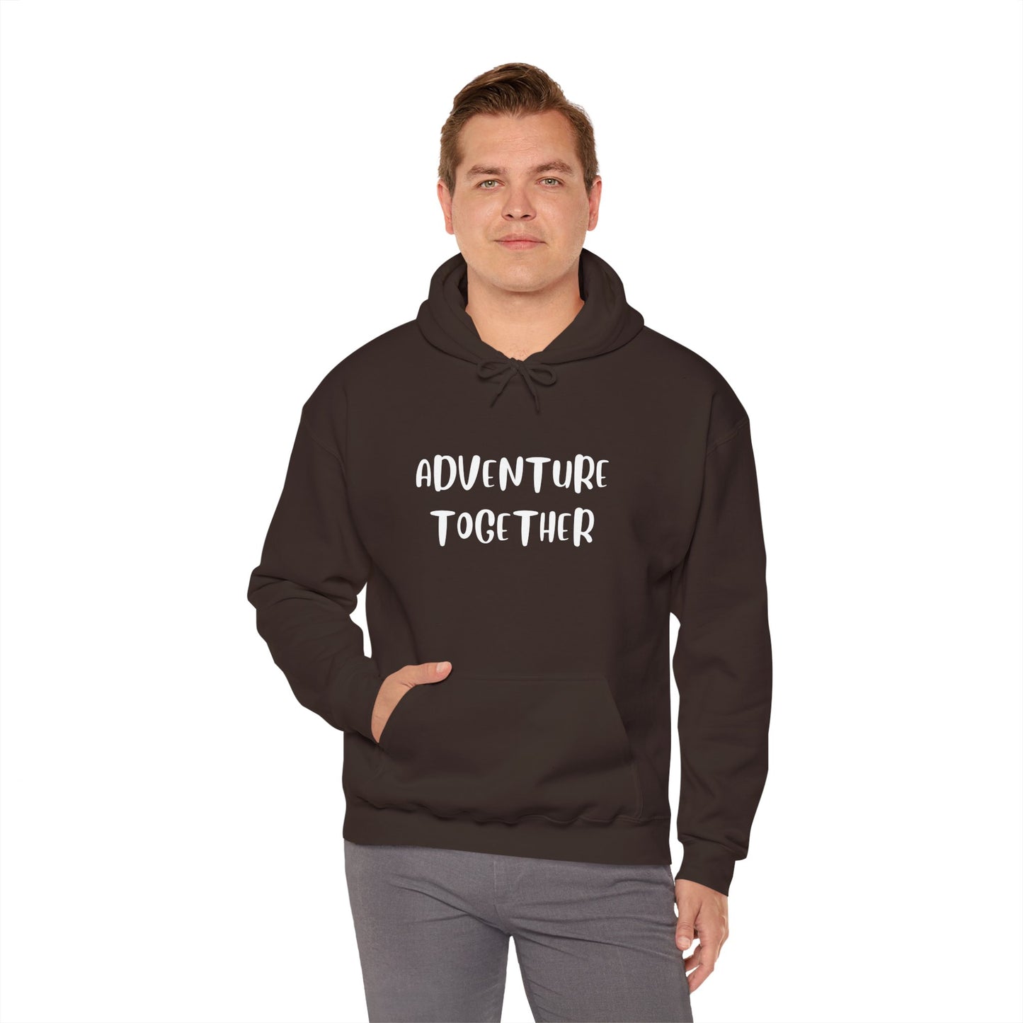 🌍 Adventure Together Hoodie | Embroidered Cozy Unisex Hooded Sweatshirt for All Occasions, Gift for Him/Her, Comfy Apparel, Winter Wardrobe Essential, Casual Chic