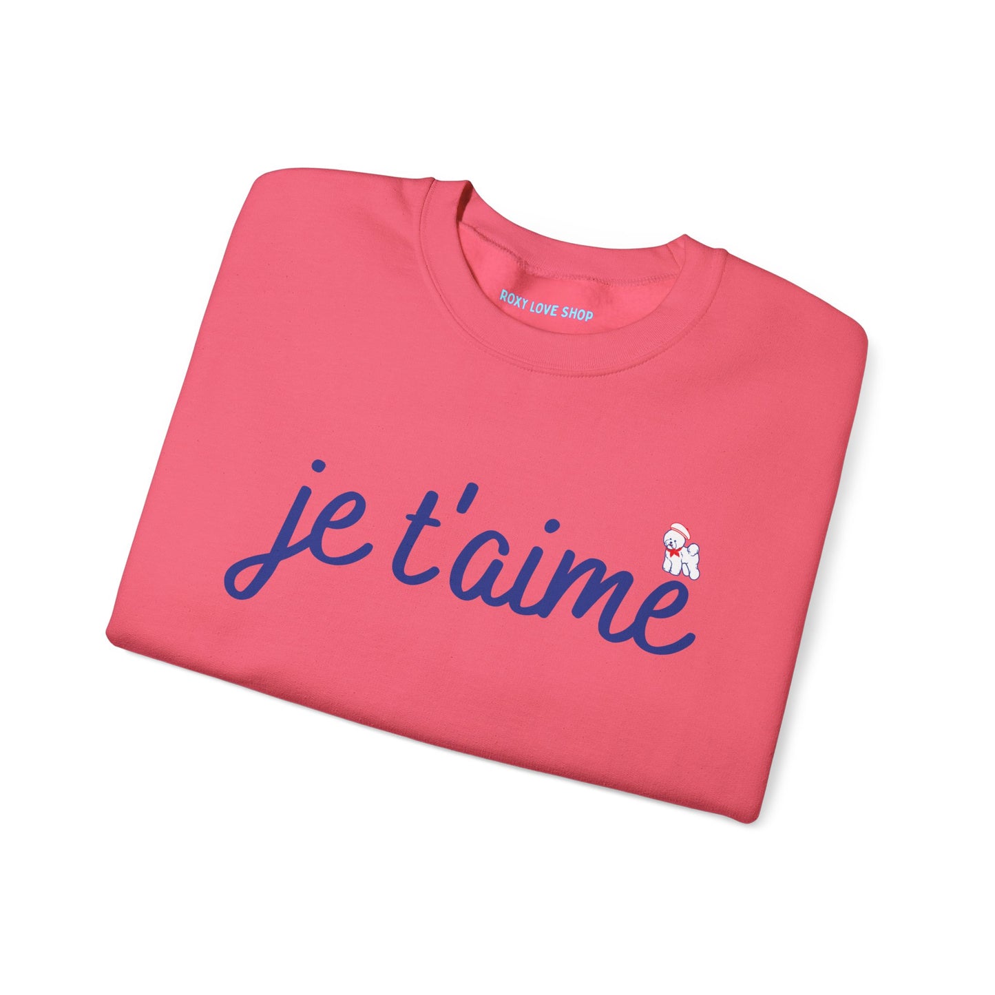Je t’aime Crewneck Sweatshirt, Cozy Gift for Her, Perfect for Valentine's Day, Casual Wear, Relaxed Style, Love