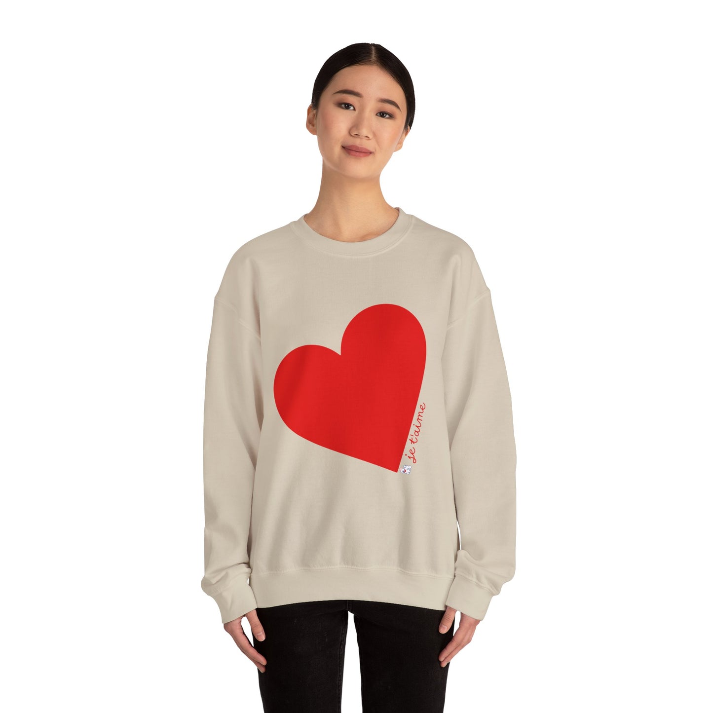 ❤️ Je T’aime Heart Sweater – Romantic French Love Graphic Cozy Crewneck